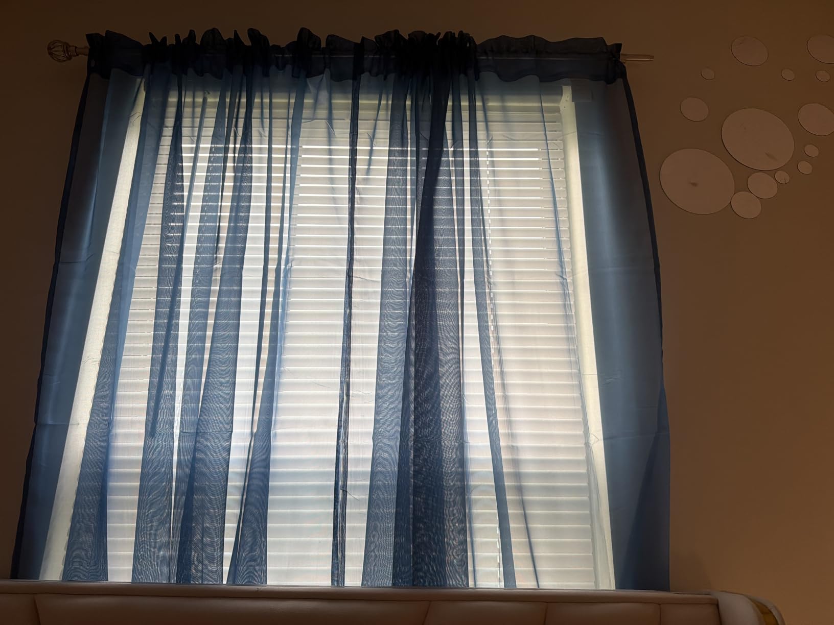 SpaceDresser Sheer Voile Curtains for Living Room 84 Inch Long 2 Panels customer photo 2