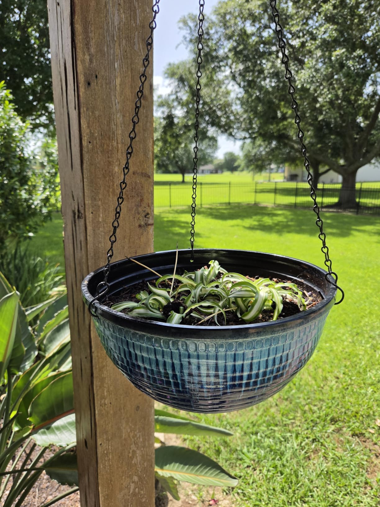10 Inch Hanging Planters, Glazed Hanging Basket with Drainage Holes, 2 Pack customer photo 1