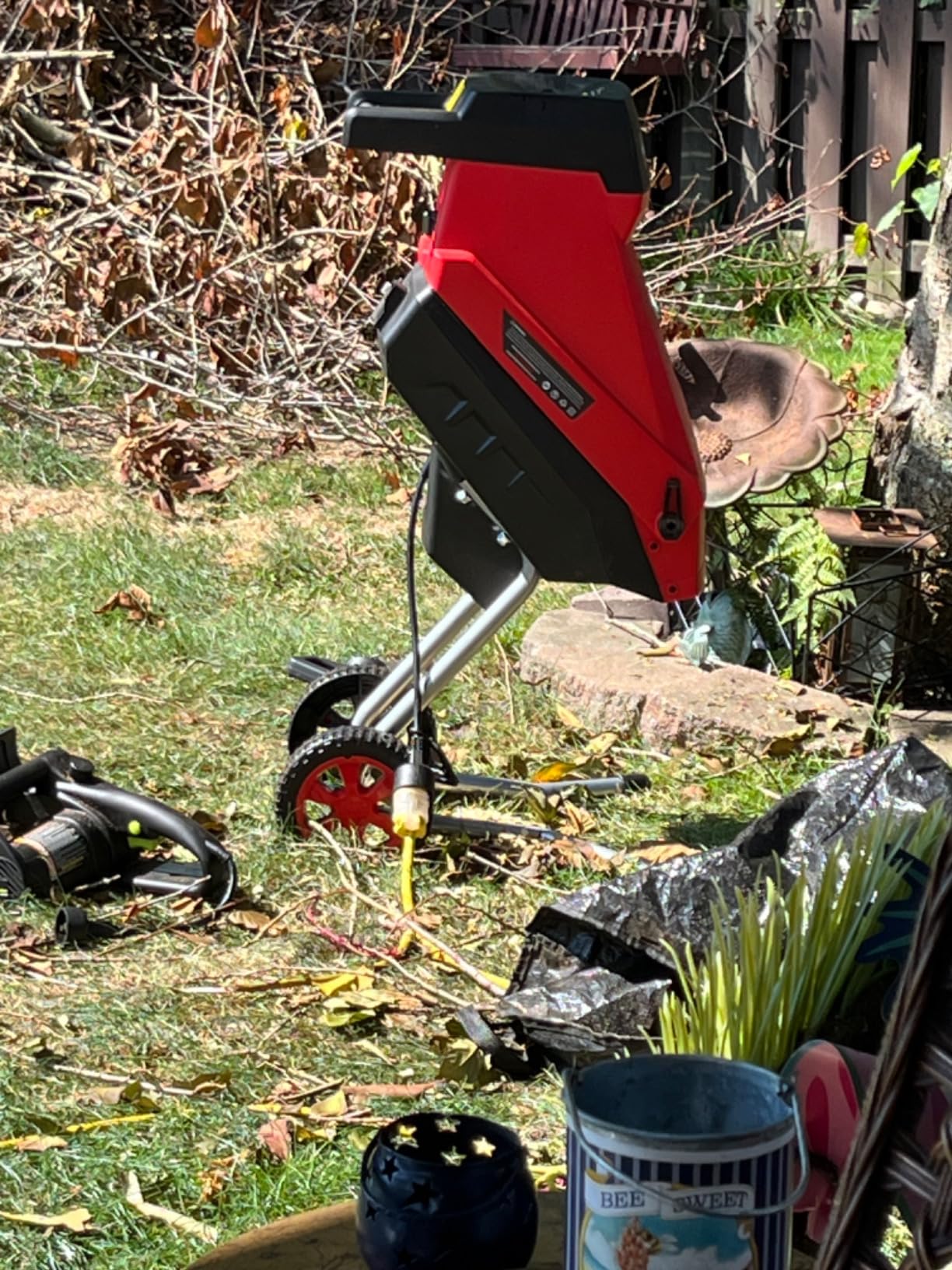 PowerSmart Electric Wood Chipper Shredder, 15A Electric Motor, 1.77