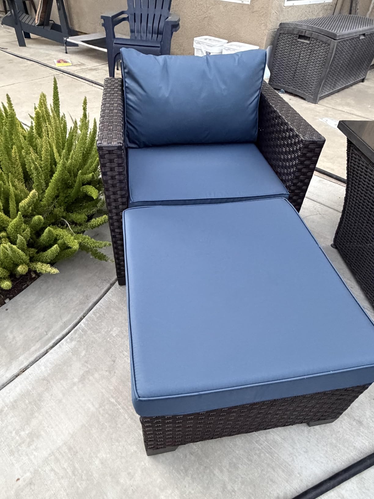 Rattan Star 6 Pieces Patio Outdoor Furniture Outdoor Conversation Sets Wicker Sofa Set with Outdoor Couch Patio Chairs Storage Coffee Table Khaki Cushions Waterproof Covers customer photo 2