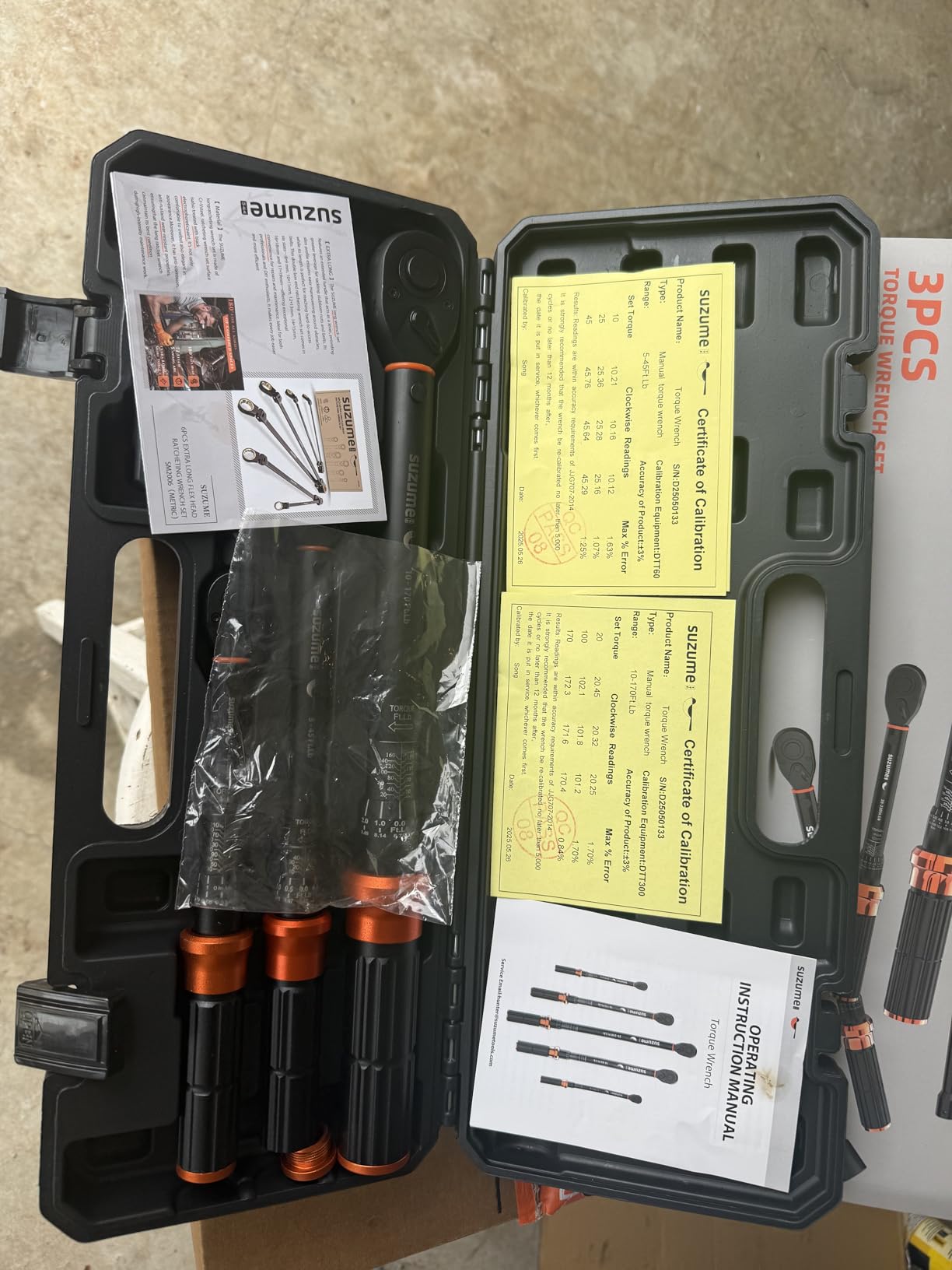 SUZUME Torque Wrench Set 1/2 3/8 1/4 Inch Drive Click ±3% Accuracy customer photo 1