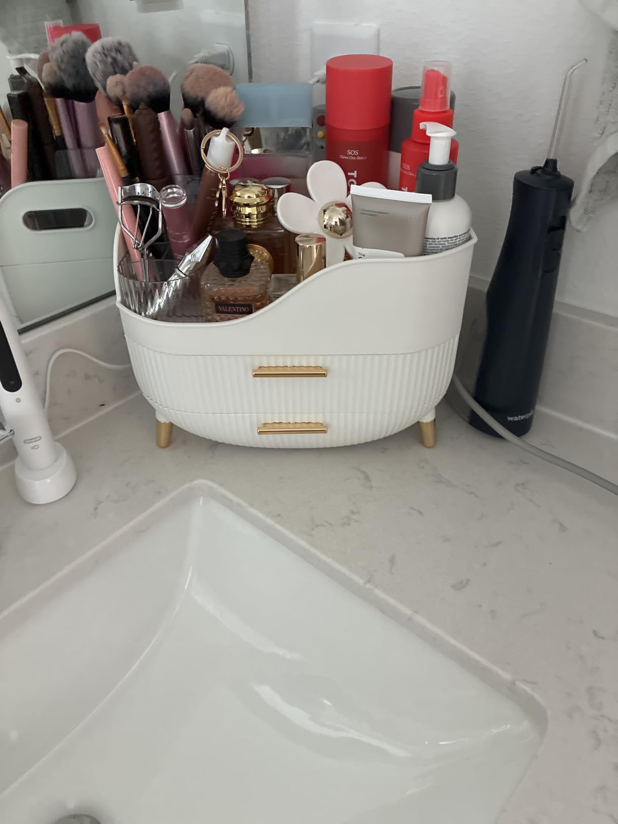 Pajiriona Makeup Organizer with Drawers,Skincare Organizer for Vanity,Storage Box with Handle,Large Cosmetic Display Case for Dresser, Bathroom Countertop customer photo 1