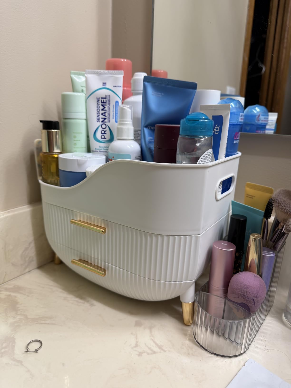 Pajiriona Makeup Organizer with Drawers,Skincare Organizer for Vanity,Storage Box with Handle,Large Cosmetic Display Case for Dresser, Bathroom Countertop customer photo 2