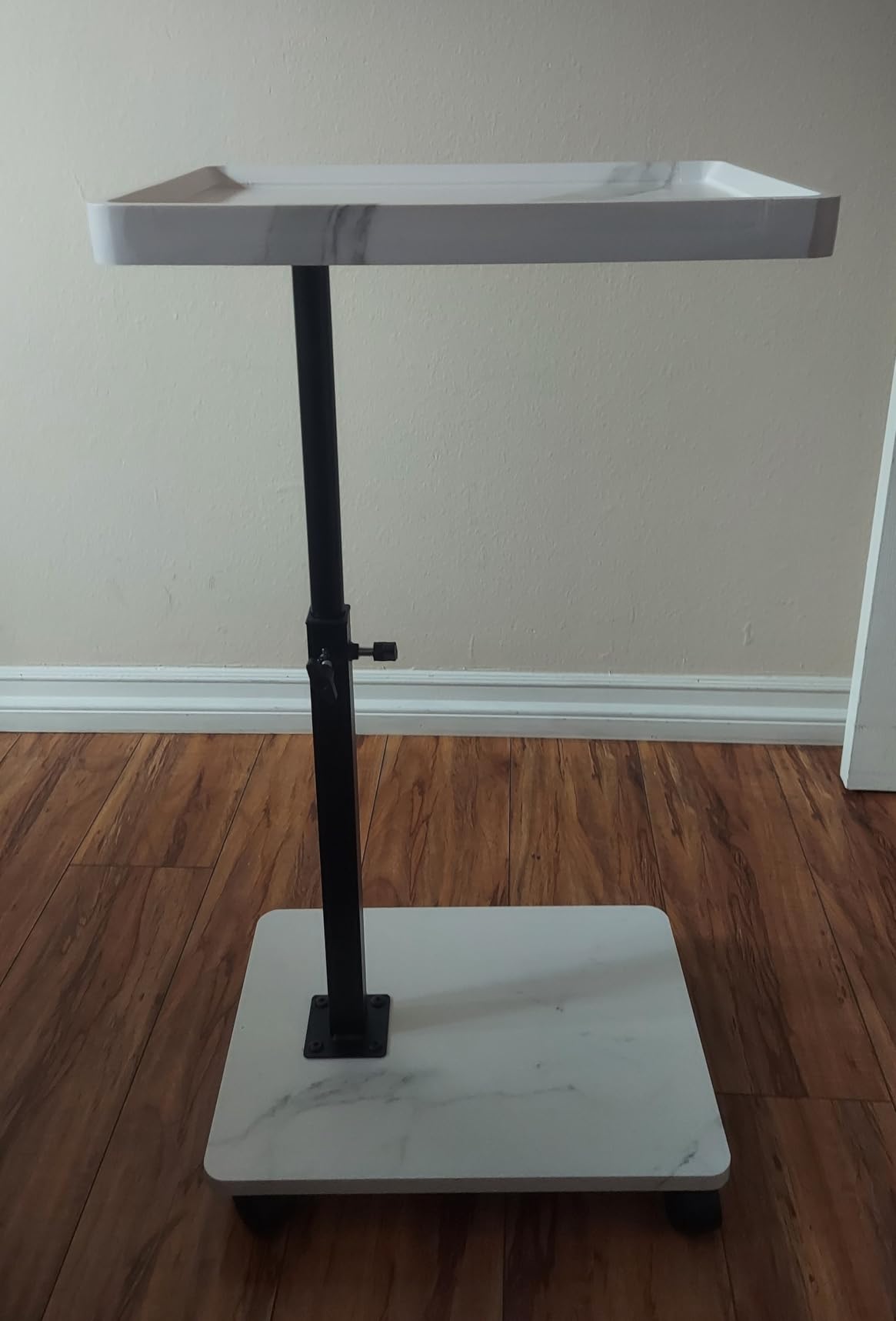C Table End Table Adjustable Height, 360° Swivel TV Tray Table for Small Spaces, Couch Tables That slide under, C Shaped Side Tables living room and bedroom for Sofa, Bed, Chair, Snack (1, Walnut Brown) customer photo 1