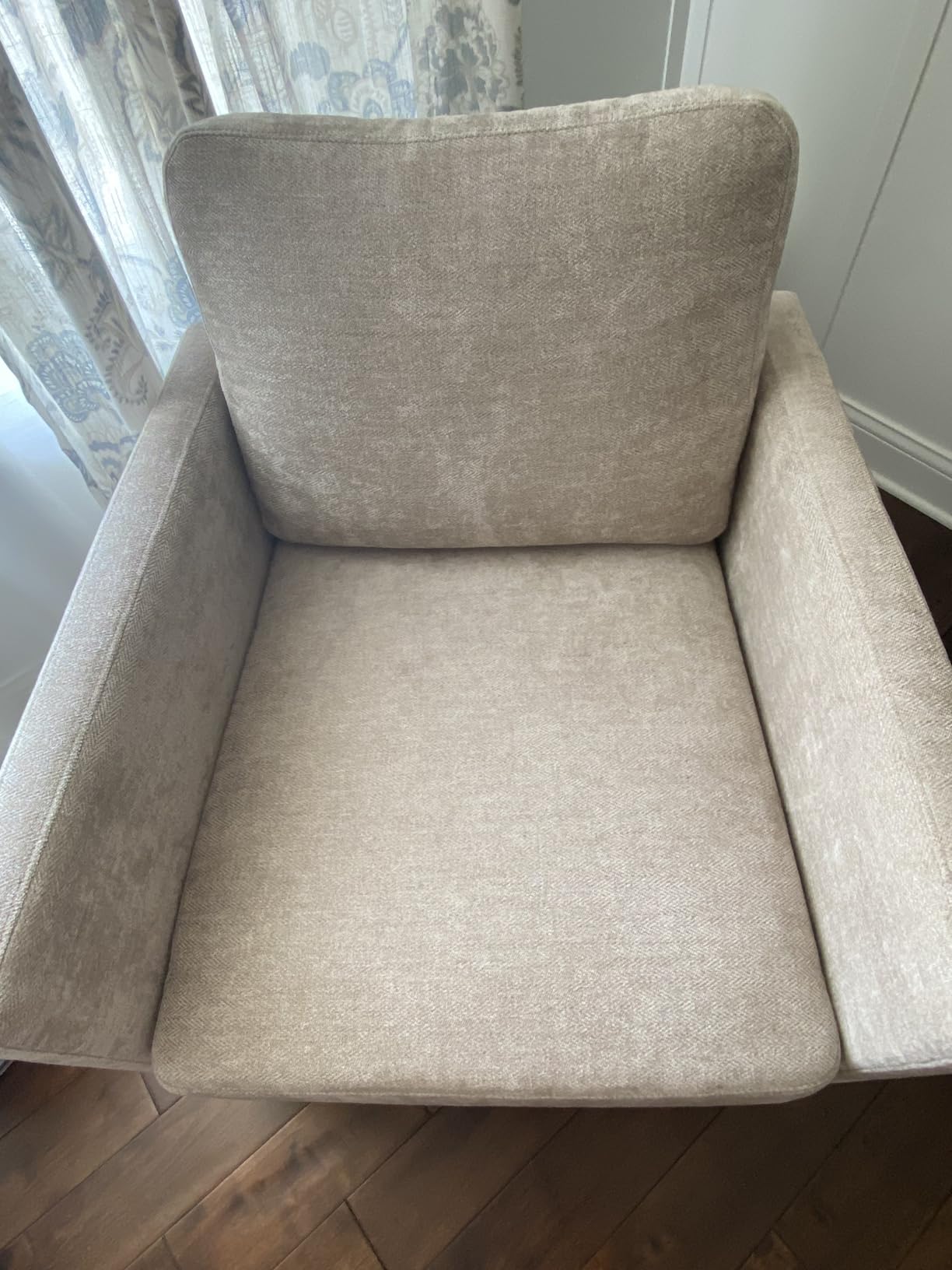 Swivel Accent Chair Set of 2, 360 Degree Square Swivel Barrel Chair for Living Room, Mid Century Modern Upholstered Accent Chair, Comfy Sofa Armchairs for Bedroom, Nursery, Chenille, Taupe customer photo 2