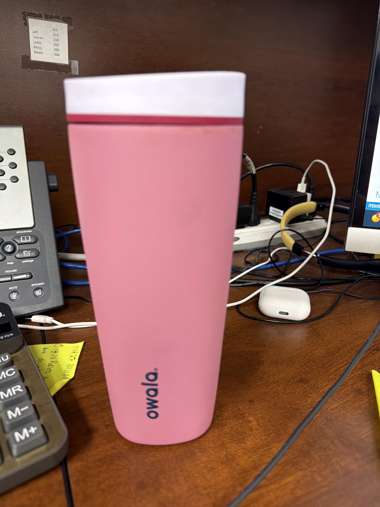 Owala SmoothSip Slider Insulated Stainless Steel Coffee Tumbler, Reusable Iced Coffee Cup, Hot Coffee Travel Mug, BPA Free 12 oz, Pink (Pucker Up) customer photo 2