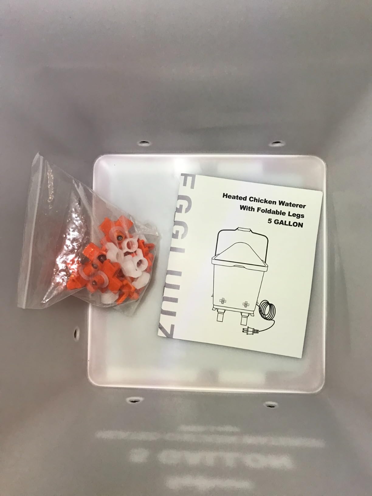 Eggluuz Heated Chicken Waterer 5 Gallon Thermostatically Controlled Poultry Water Heater with 8 Horizontal Nipples for Winter customer photo 1