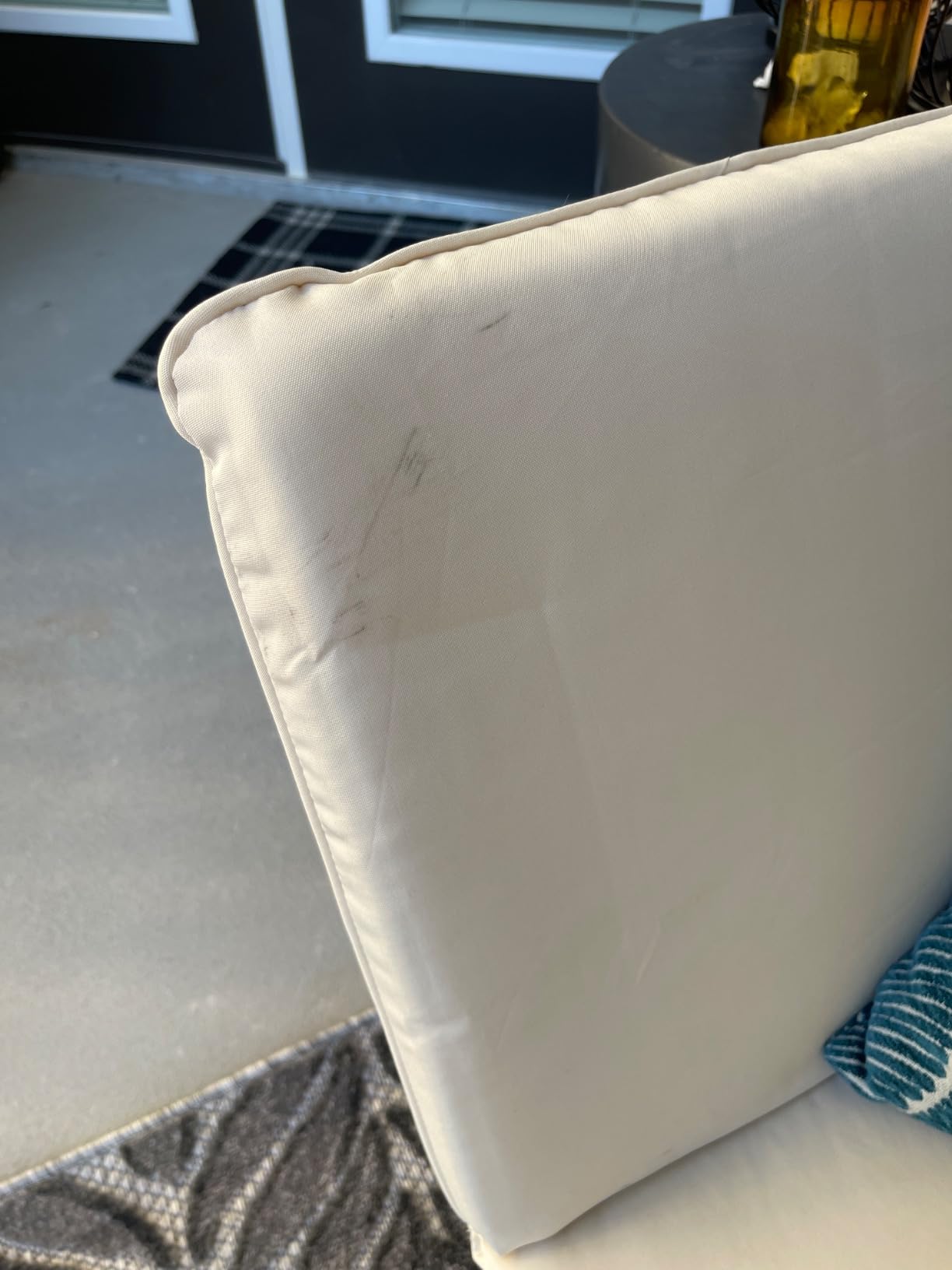 Greesum Patio Convertible Couch Sofa Bed with Adjustable Armrest, Acacia Wood Outdoor Daybed with Cushion & Pillow, Folding Chaise Lounge Bench for Porch Courtyard Poolside,White customer photo 1