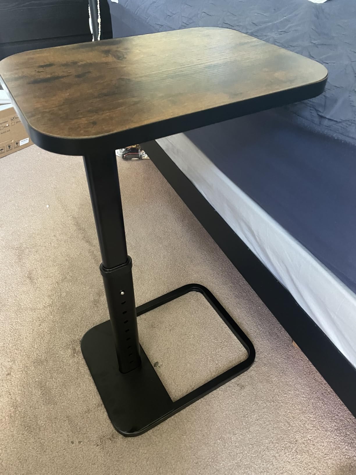 Kitstorack TV Tray Table, Adjustable Height & Flip-Top & Rounded Metal Corners, Snack Table for Couch, Sofa, Bed, Chair, Living Room, C Shaped End Side Table for Eating, Dinner or Laptop, Small Spaces customer photo 2