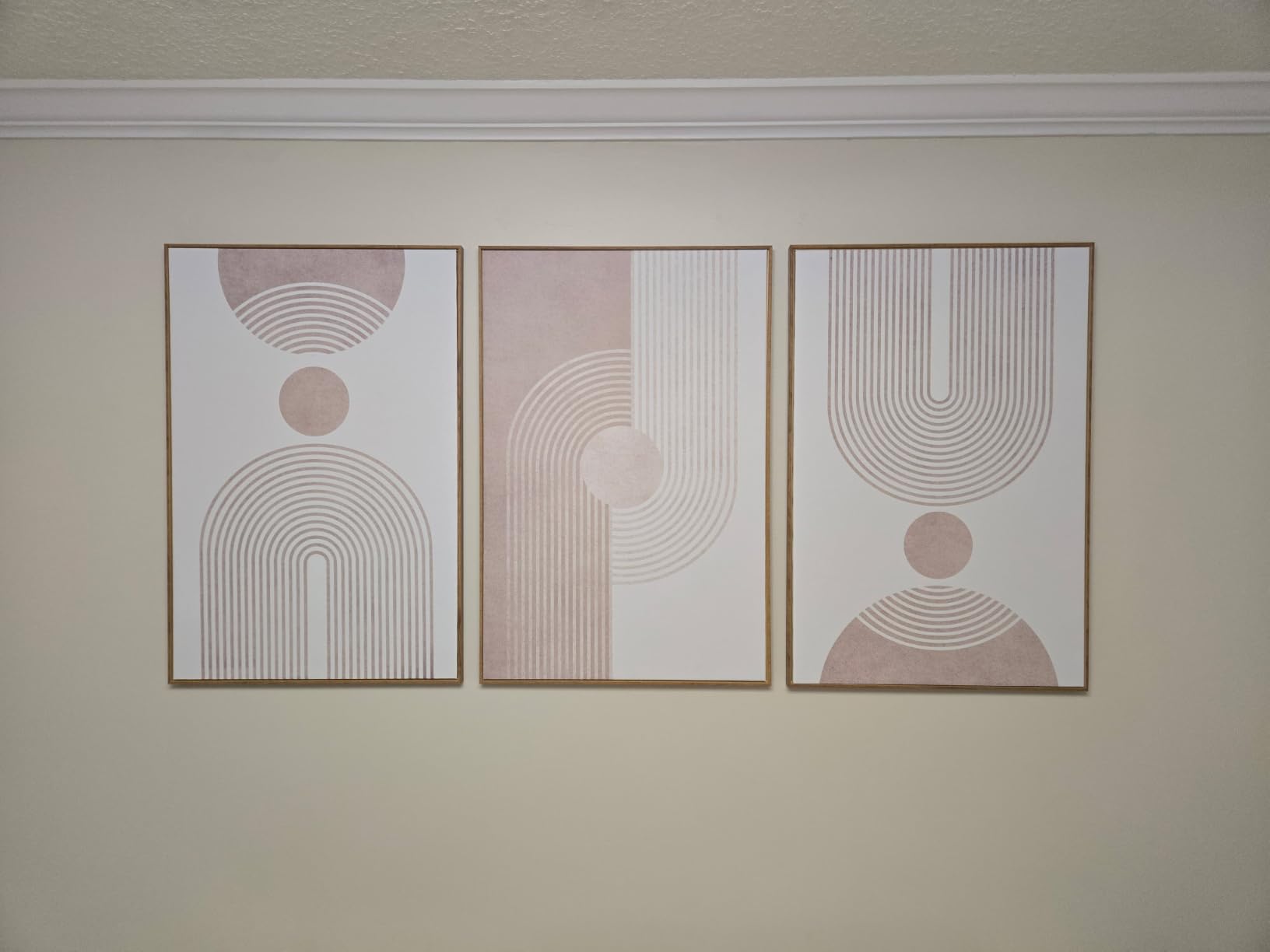 BINCUE Neutral Abstract Wall Art Beige Large Wall Decor Boho Mid Century Modern Artwork Art Print for Living Room Bedroom Office 24