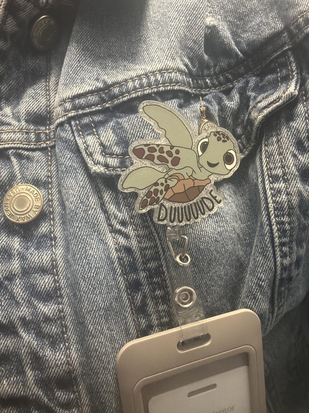 Funny Turtle Nurse Badge Reel, Cute Retractable Work Badge Holder customer photo 2
