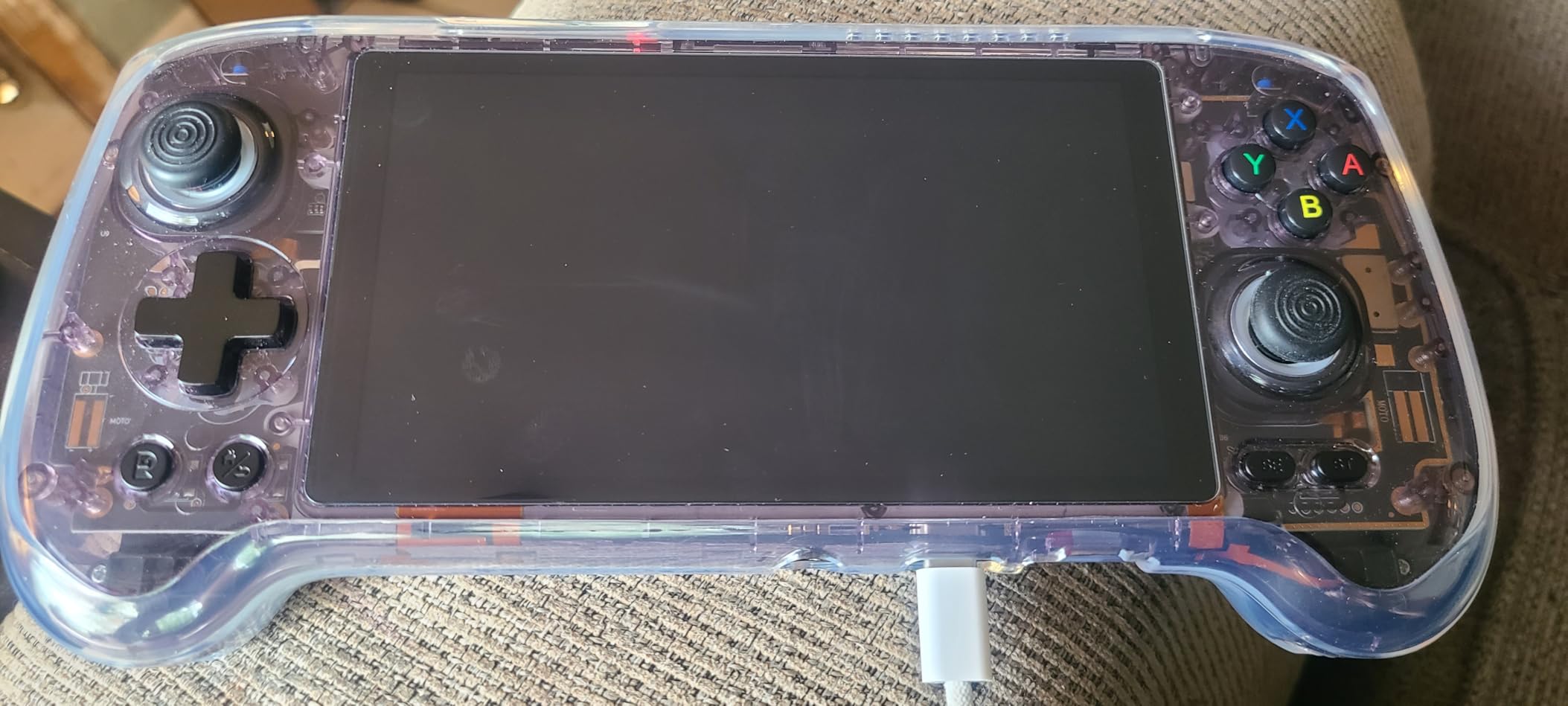 Anbernic RG556 Retro Handheld Game Console , Android 13 System Unisoc T820 Processor 5.48 Touch Inch AMOLED Screen 5500mAh Battery Support WiFi Online DP Output (Transparent Blue) customer photo 2