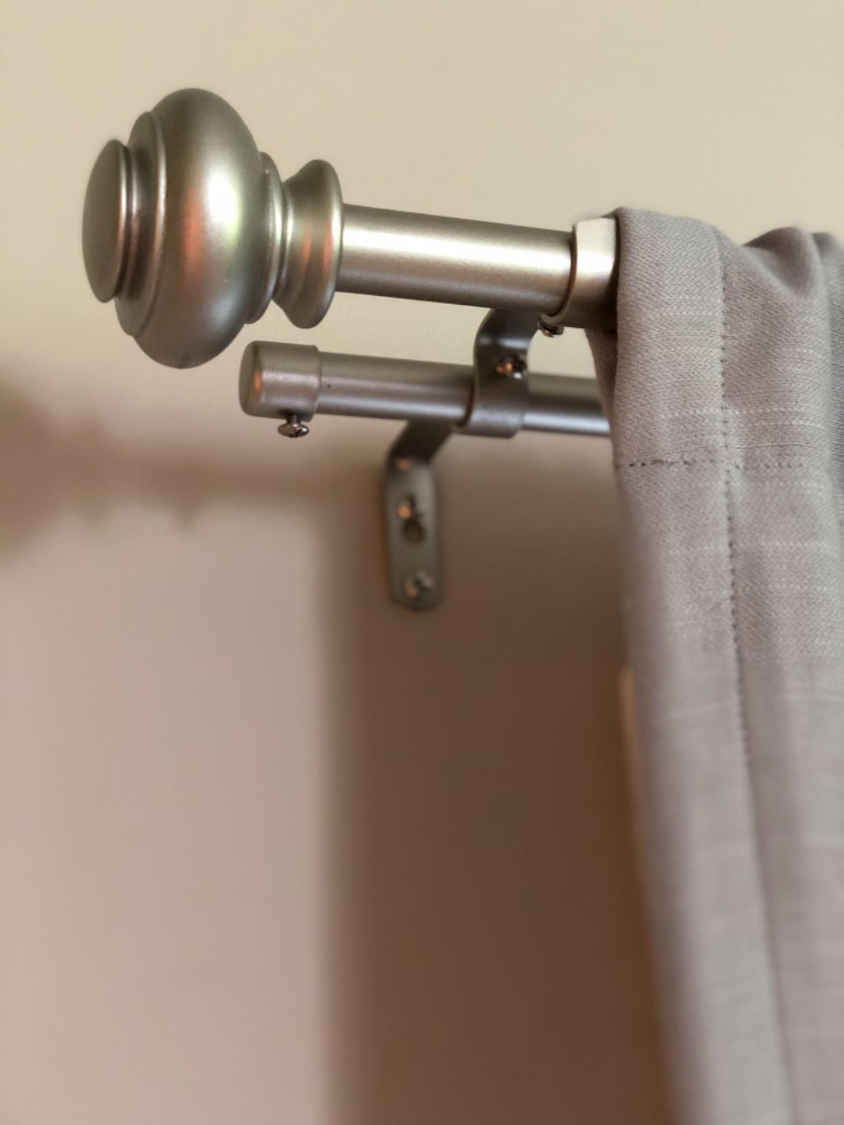 H.VERSAILTEX Double Curtain Rods for Windows 16.2 to 43.8 Inches, 3/4 inch Diameter, Adjustable, Decorative, Telescoping, Black, Wrought Iron, Matte Finish customer photo 1