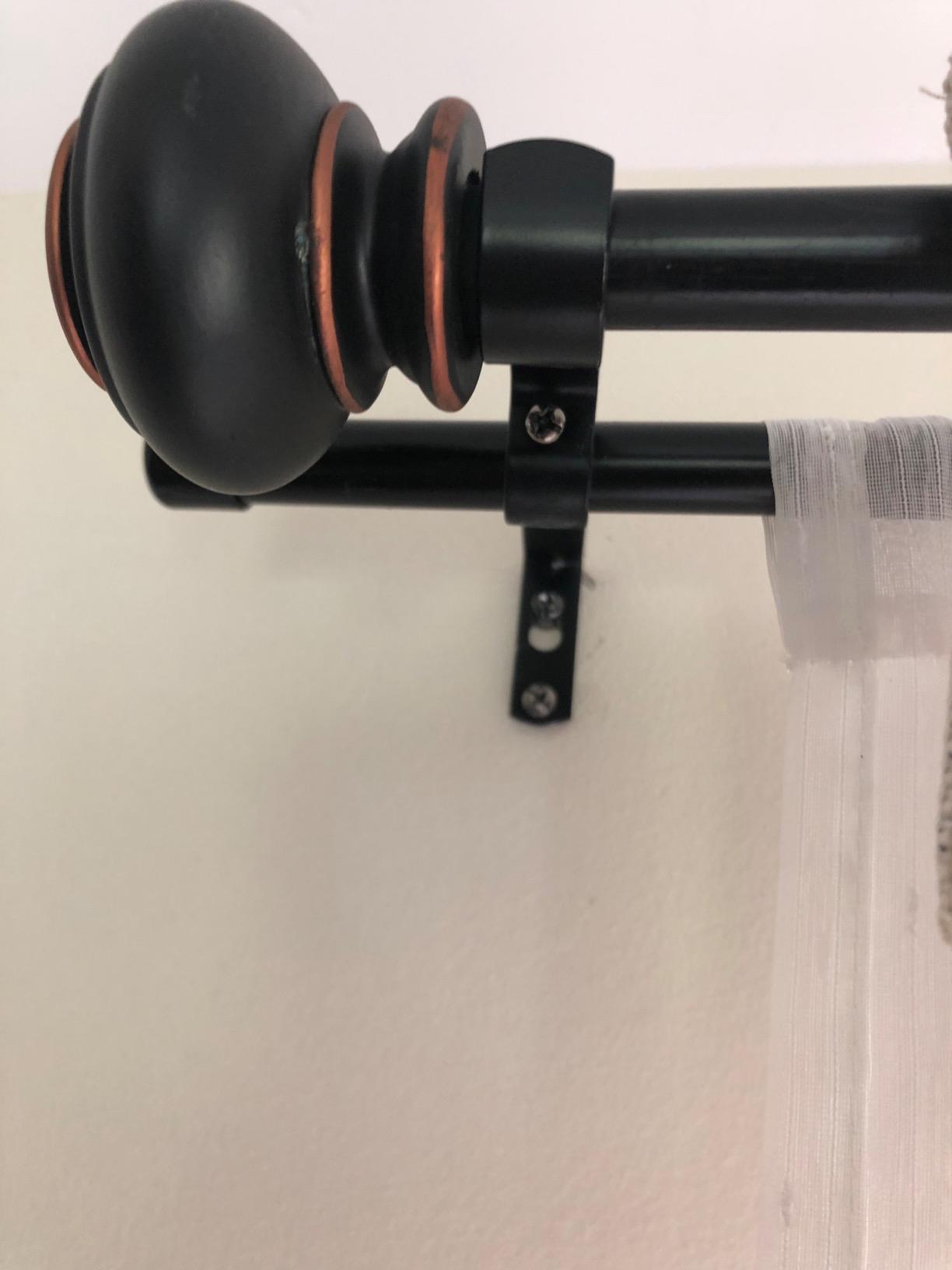 H.VERSAILTEX Double Curtain Rods for Windows 16.2 to 43.8 Inches, 3/4 inch Diameter, Adjustable, Decorative, Telescoping, Black, Wrought Iron, Matte Finish customer photo 2