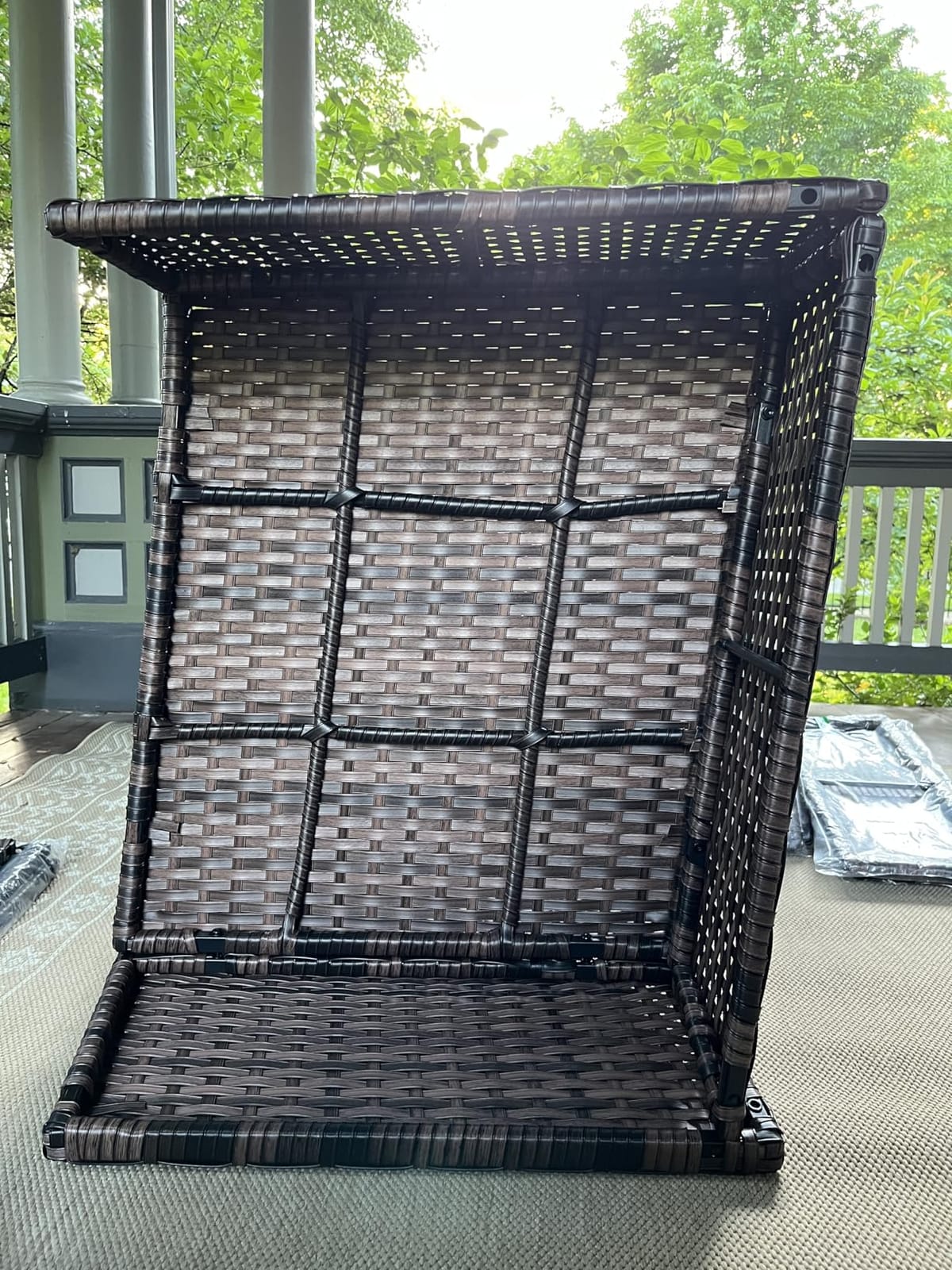 UDPATIO Patio Furniture Set, 5 Pieces Outdoor Conversation Sets with Rocking Swivel Chairs, Wicker Rattan Outdoor Sofa Set with Storage Table and Waterproof Covers for Backyard, Deck, Porch, Grey customer photo 1