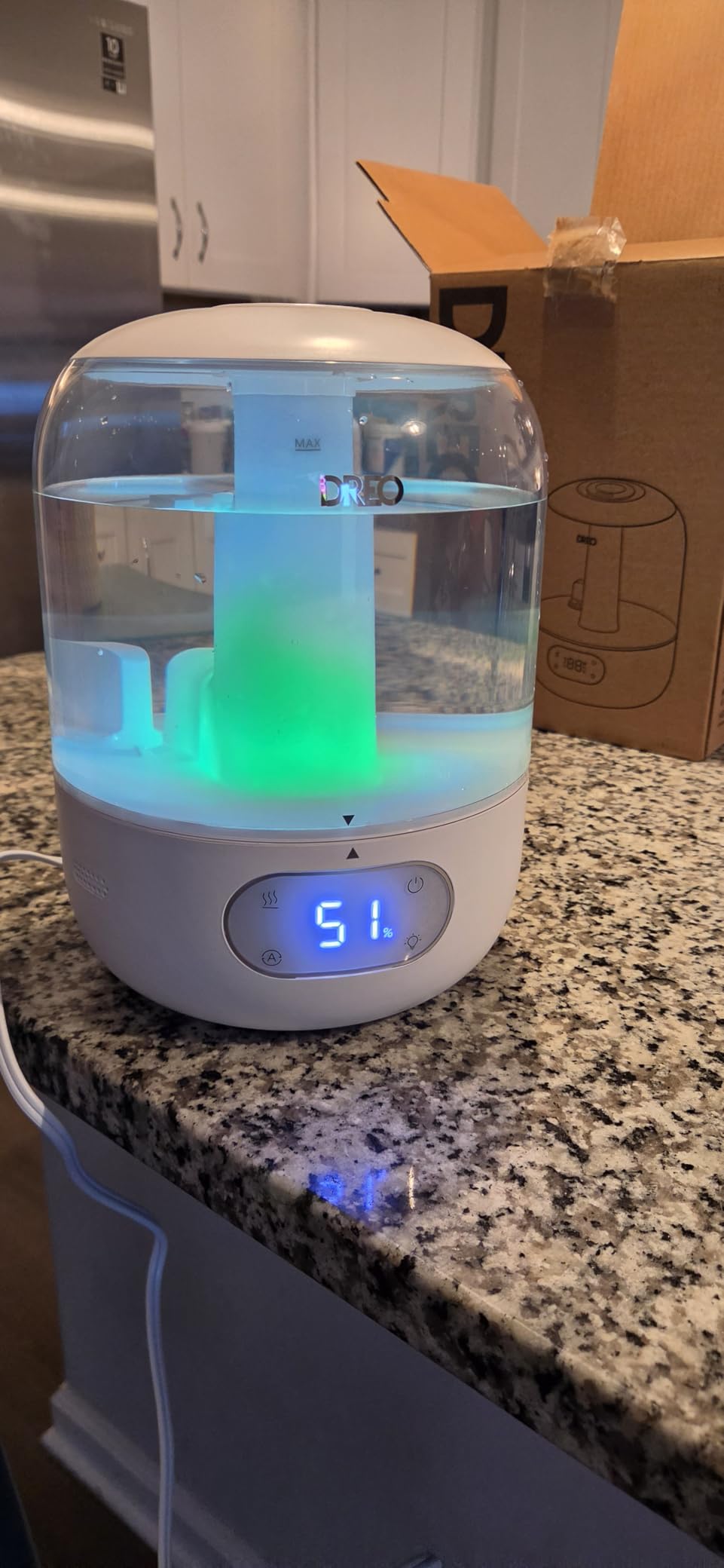 DREO 3L Humidifiers for Bedroom, 30H Runtime, 26 dB Quiet, Black | Easy to Refill & Clean, Precise Humidity Control, Night light, 360° Nozzle, Cool Mist Air Humidifier for Large Room, Baby customer photo 2