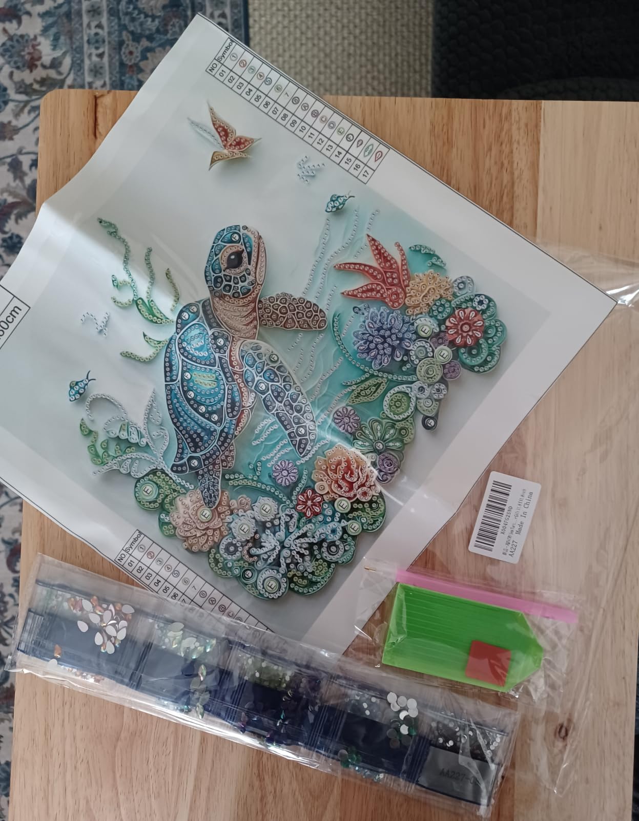 ZQEATRY Sea Turtle Animal Special Shape Diamond Art Kits for Adults,5D Diamond Painting Kits for Beginner,DIY Diamond Crystal Rhinestones Painting Kits for Home Wall Decor Gift 11.8 X 11.8inch customer photo 1