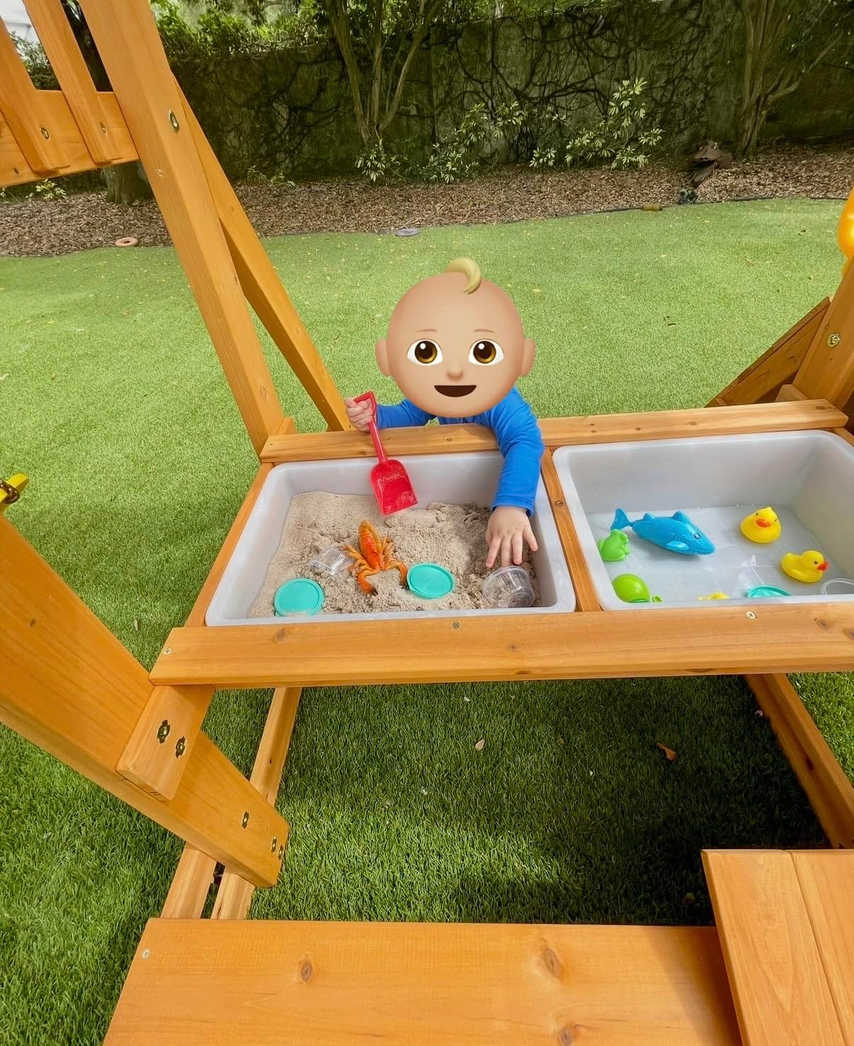 Wooden Little Playground Sets for Backyard, Outdoor Playset with Baby Swing customer photo 2