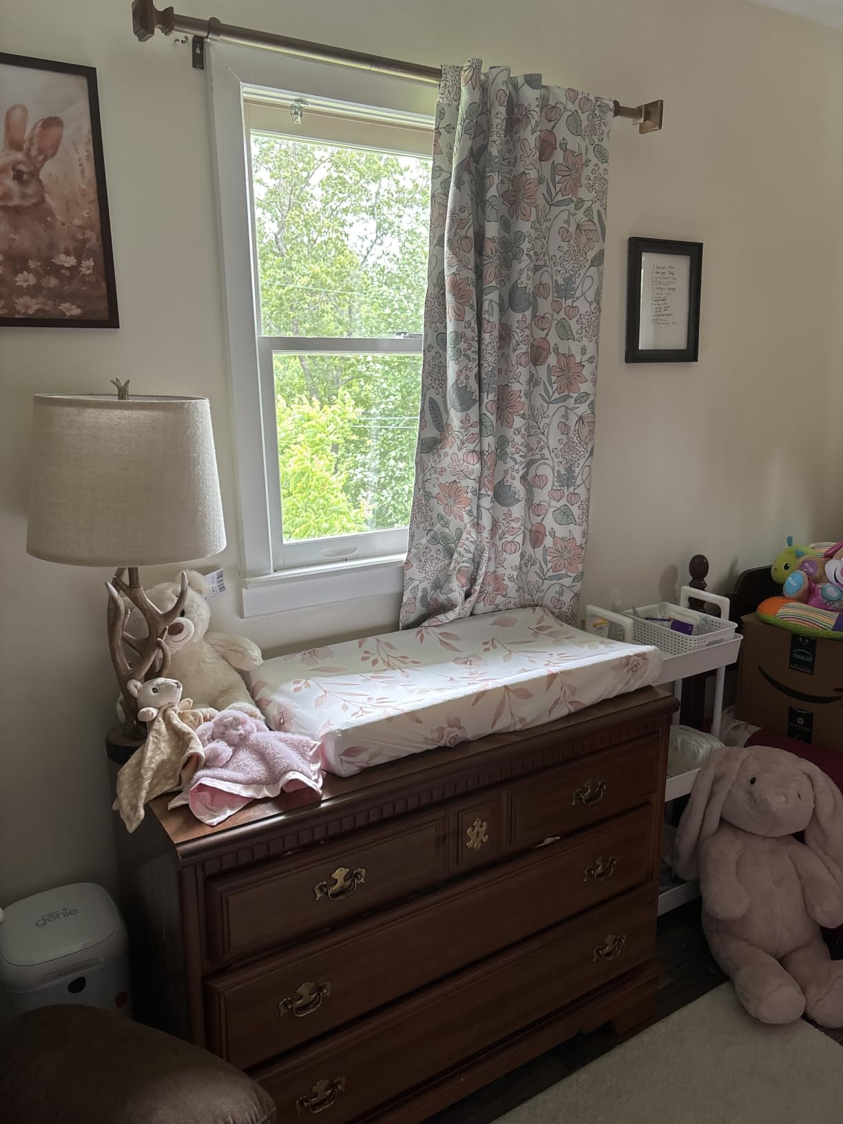 Vangao Pink Floral Blackout Curtains for Kids 84 Inches Long 2 Panels customer photo 1