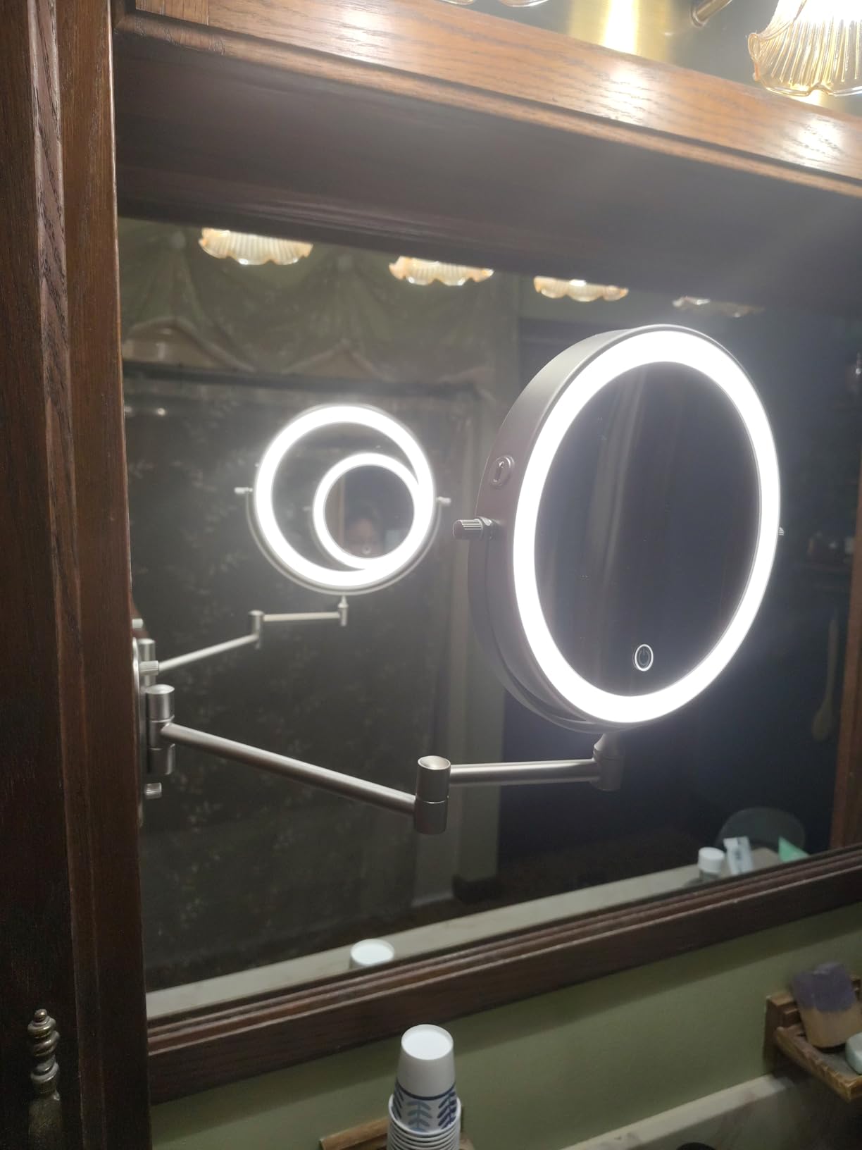Auxmir 1X/20X Wall Mounted Makeup Mirror, 8
