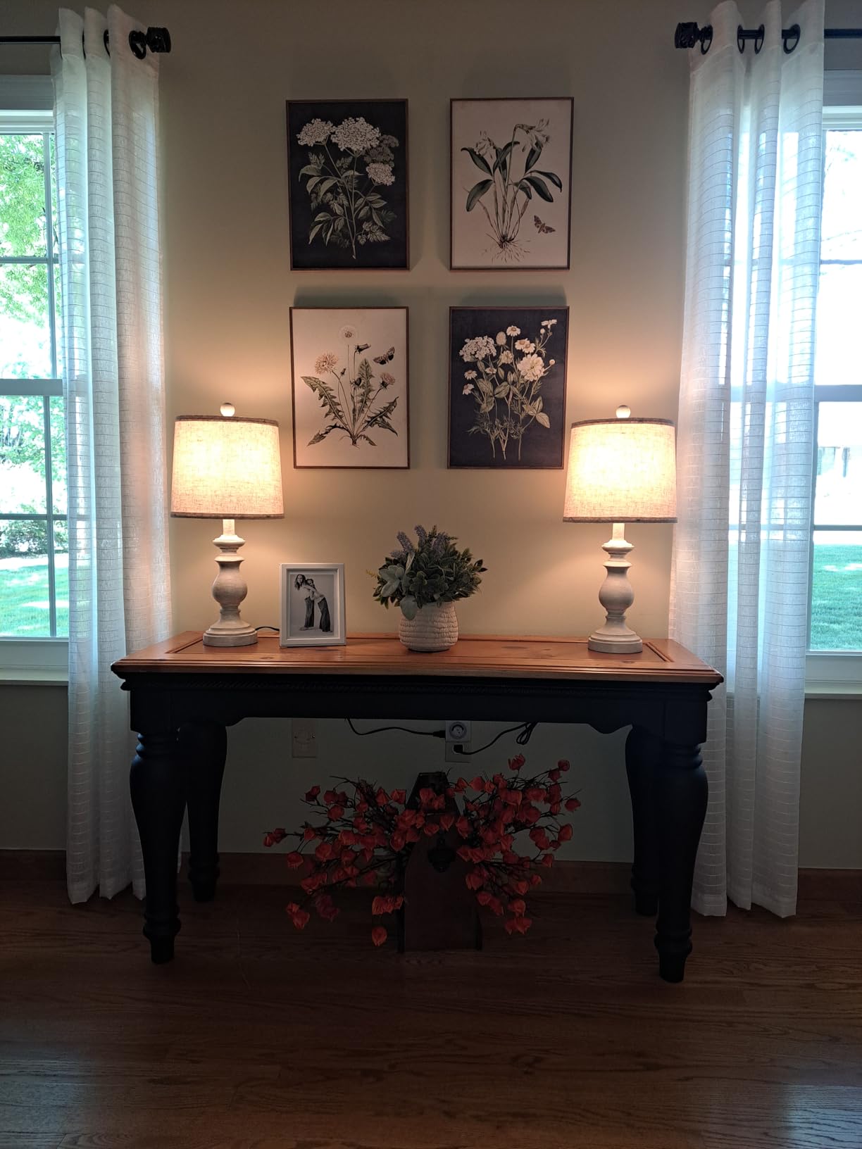 Framed Vintage Botanical Floral Wall Art for Bedroom, 4 Piece 11x14 In customer photo 1