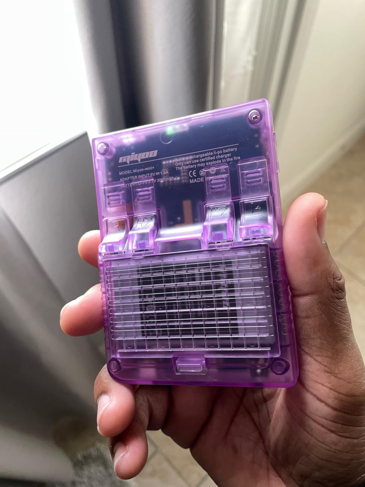 FINGEREVO Miyoo Mini Plus OnionOS Handheld Game Console 3.5-inch 640 * 480 Screen 3000mAh Miyoo-mini+ with Portable Case Transparent Purple customer photo 2