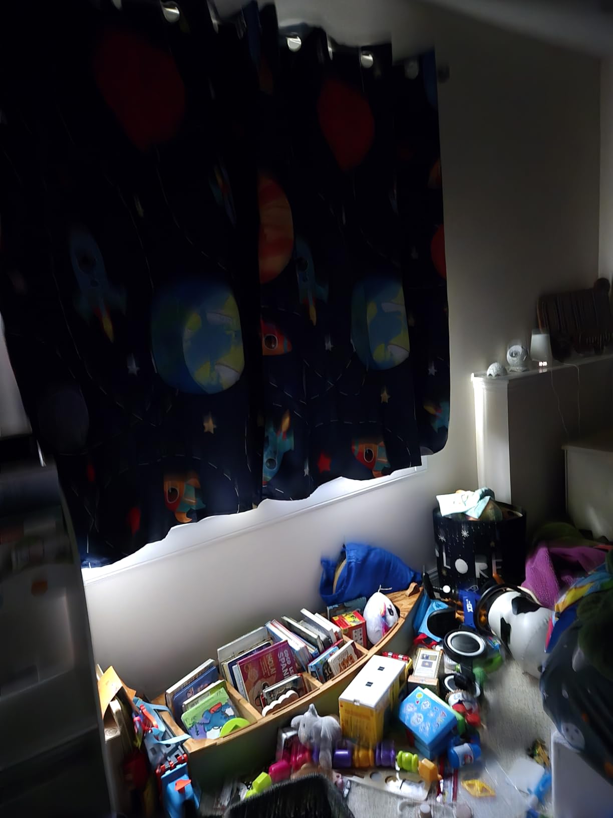 Kids Space Themed Blackout Curtains - 100% Blackout, Perfect for Bedroom and Nursery with Vibrant Cosmos Patterns, Noise Reduction, Thermal Insulated, 2 Panels (Space, W42×L63) customer photo 2