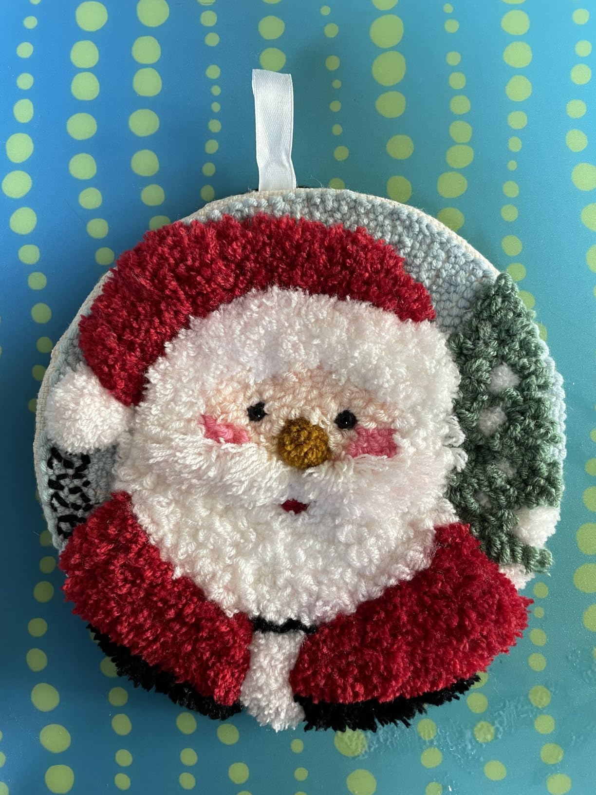 DIY Punch Needle Kits Santa Claus with Hoop 20x20cm-9 customer photo 2