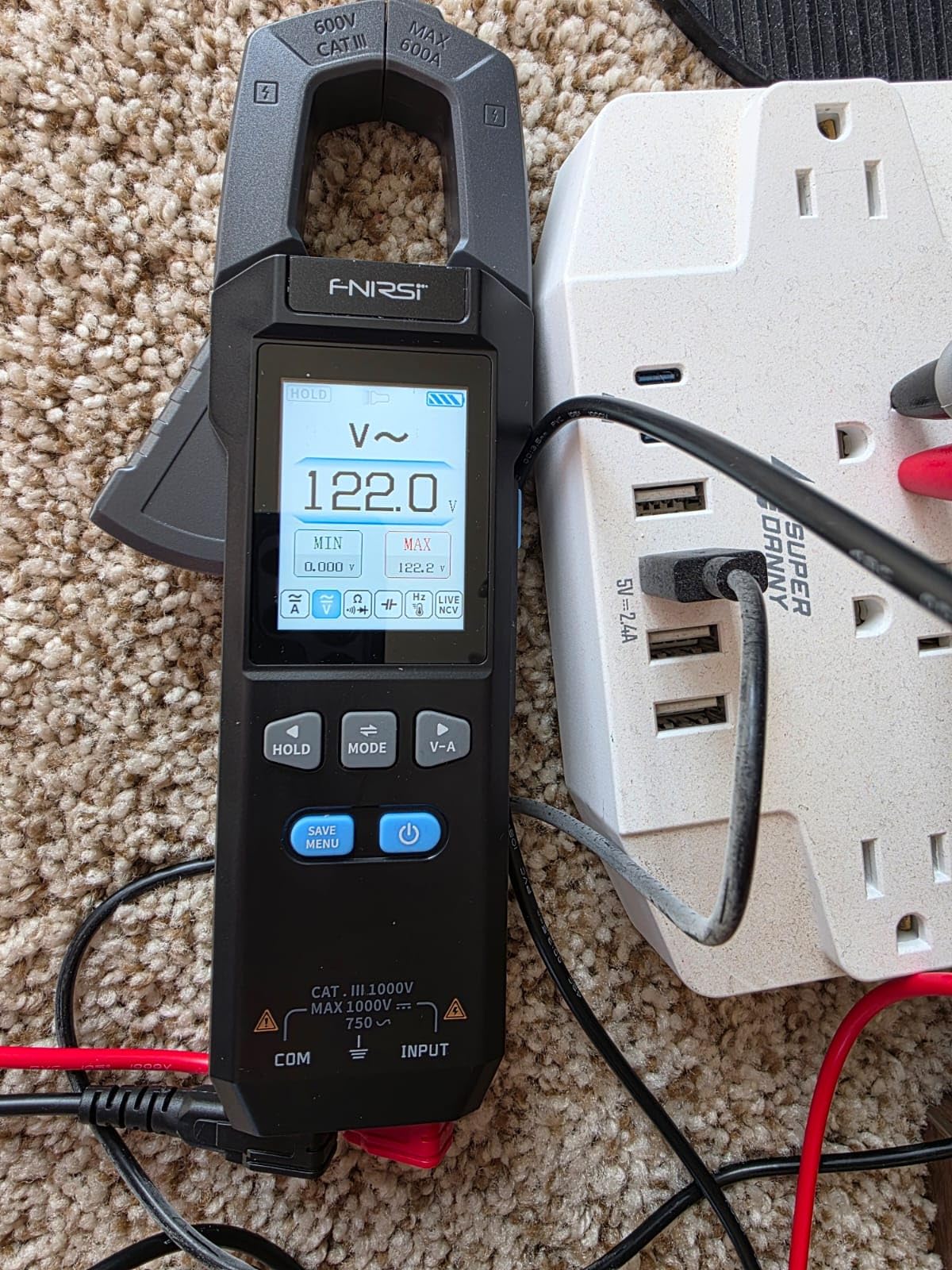 FNIRSI DMC-100 Clamp Meter 9999 Counts TRMS, 600A AC/DC Amp Meter | Graph Recording, 2