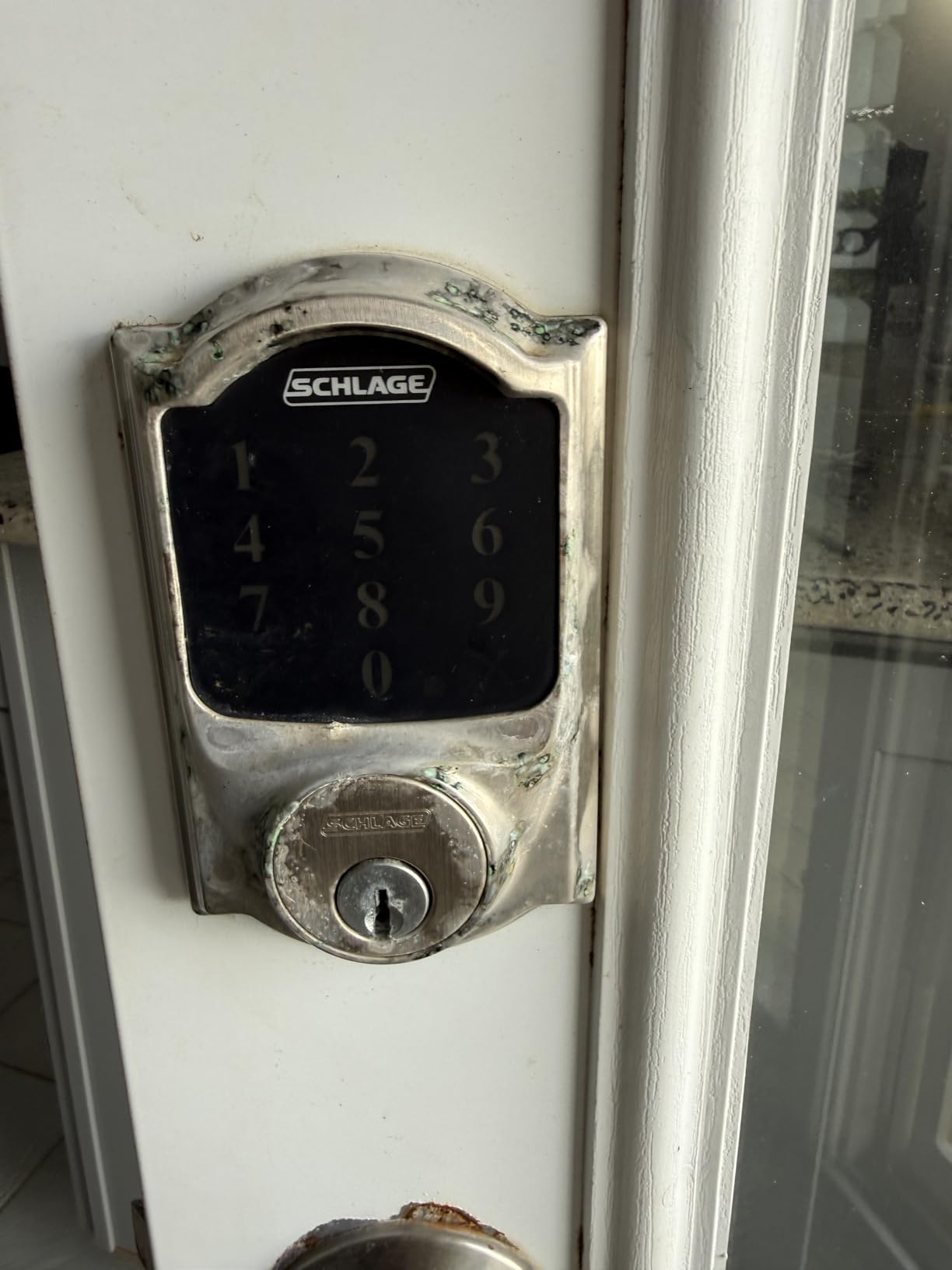 Schlage Arrive Smart WiFi Deadbolt Lock with Camelot Trim, Satin Nickel | Push button keypad, Built-in app control, Alexa, Google Home & Ring compatible customer photo 2