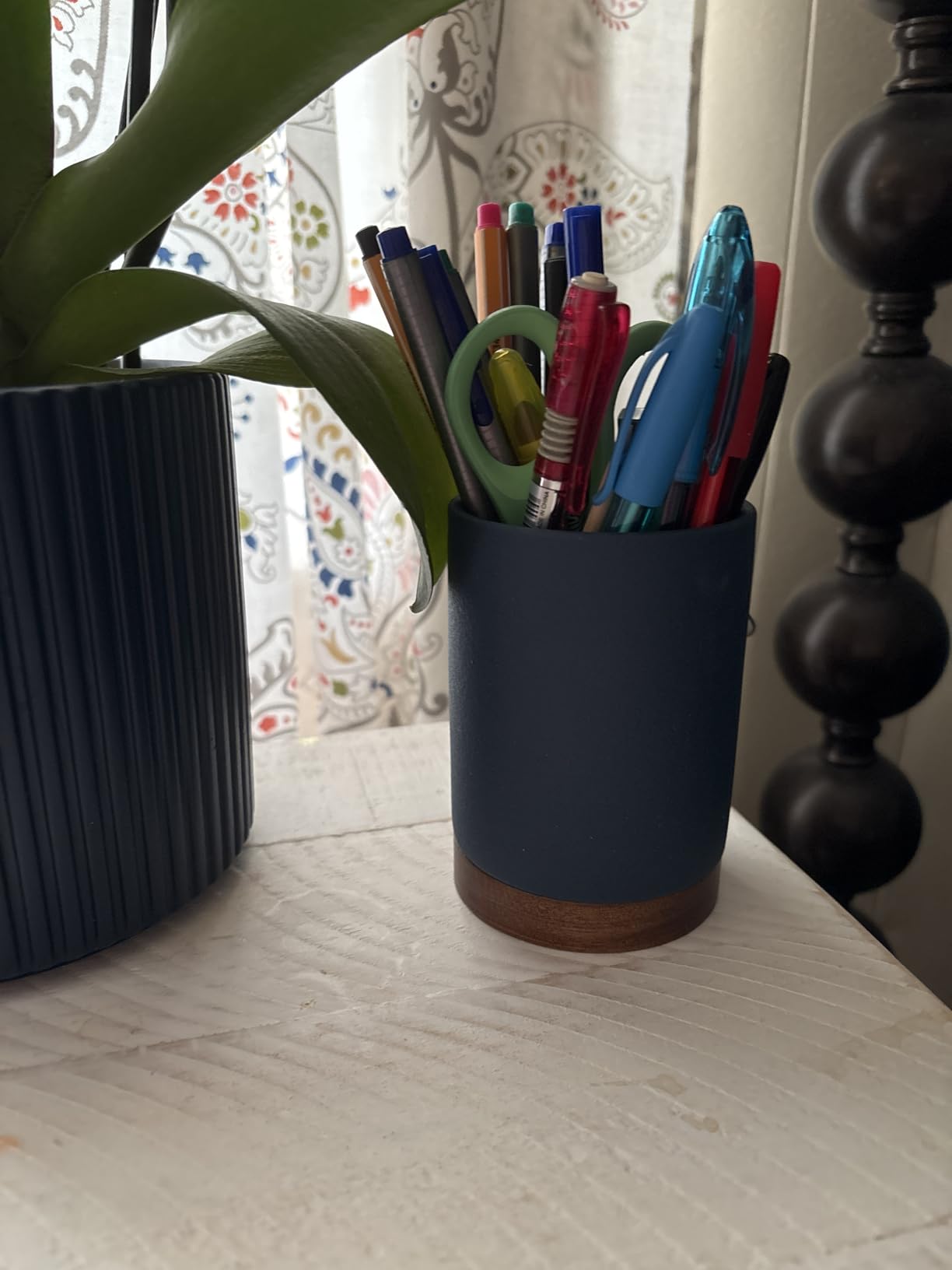 Ceramic Pen Holder for Desk, Pencil Cup, (White,Set / 1) customer photo 1