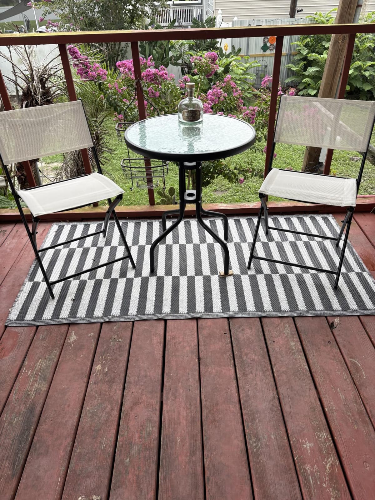 Best Choice Products 3-Piece Patio Bistro Dining Furniture Set w/Textured Glass Tabletop, 2 Steel Folding Chairs, Polyester Fabric - Sage customer photo 2