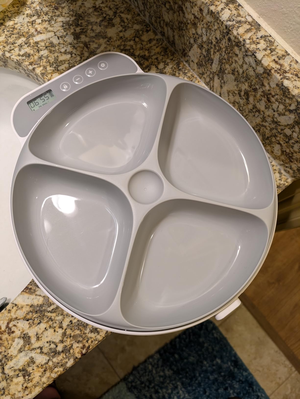Automatic Cat Feeder Wet Food, Battery Operated Auto Feeder 4 Meals with 2 Ice Packs, Digital Cordless Pet Fresh Food Bowl for Cats Small Dogs with Programmable 12H/24H Format Timer-(Battery Included) customer photo 1