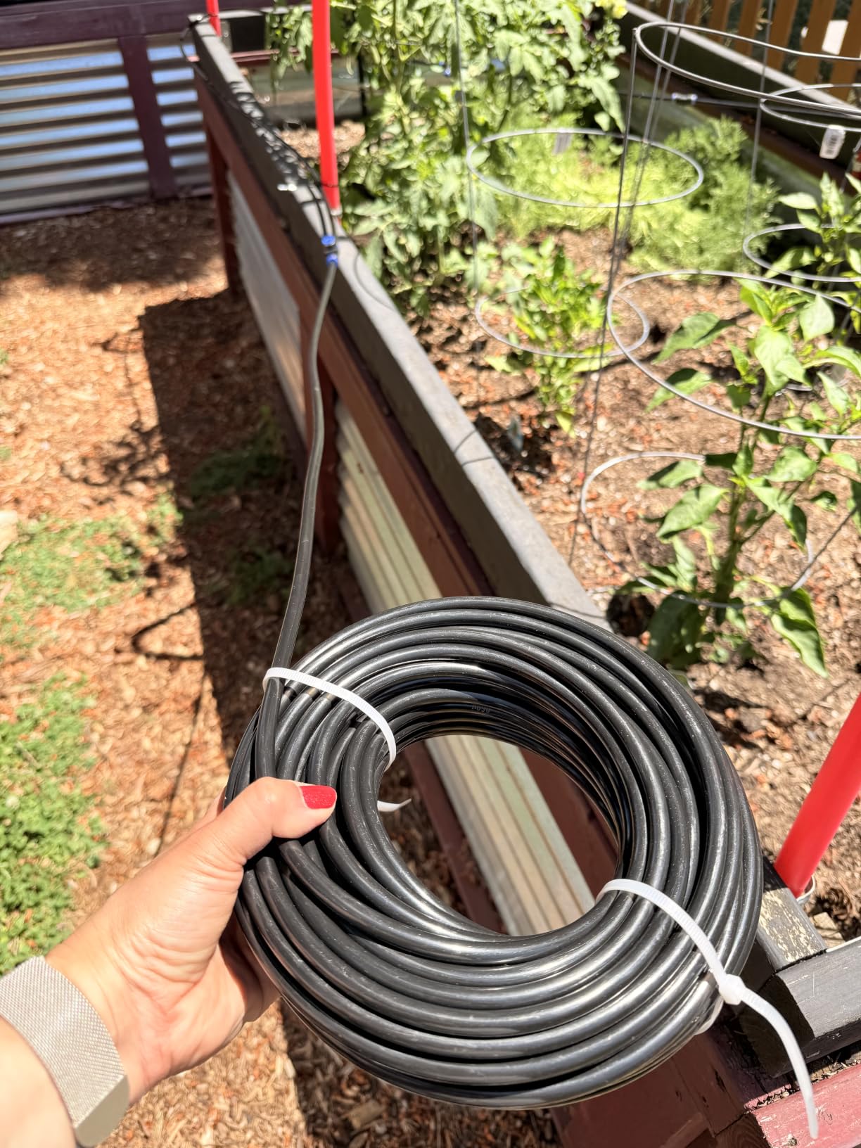 Thiswing 360° Adjustable Drip Irrigation System with 16 Nozzles | 50 FT Automatic Watering System Kit, Raised Bed Sprayer, Plant Misters for Ourside Patio, Garden, Yard, Lawn, 5/16