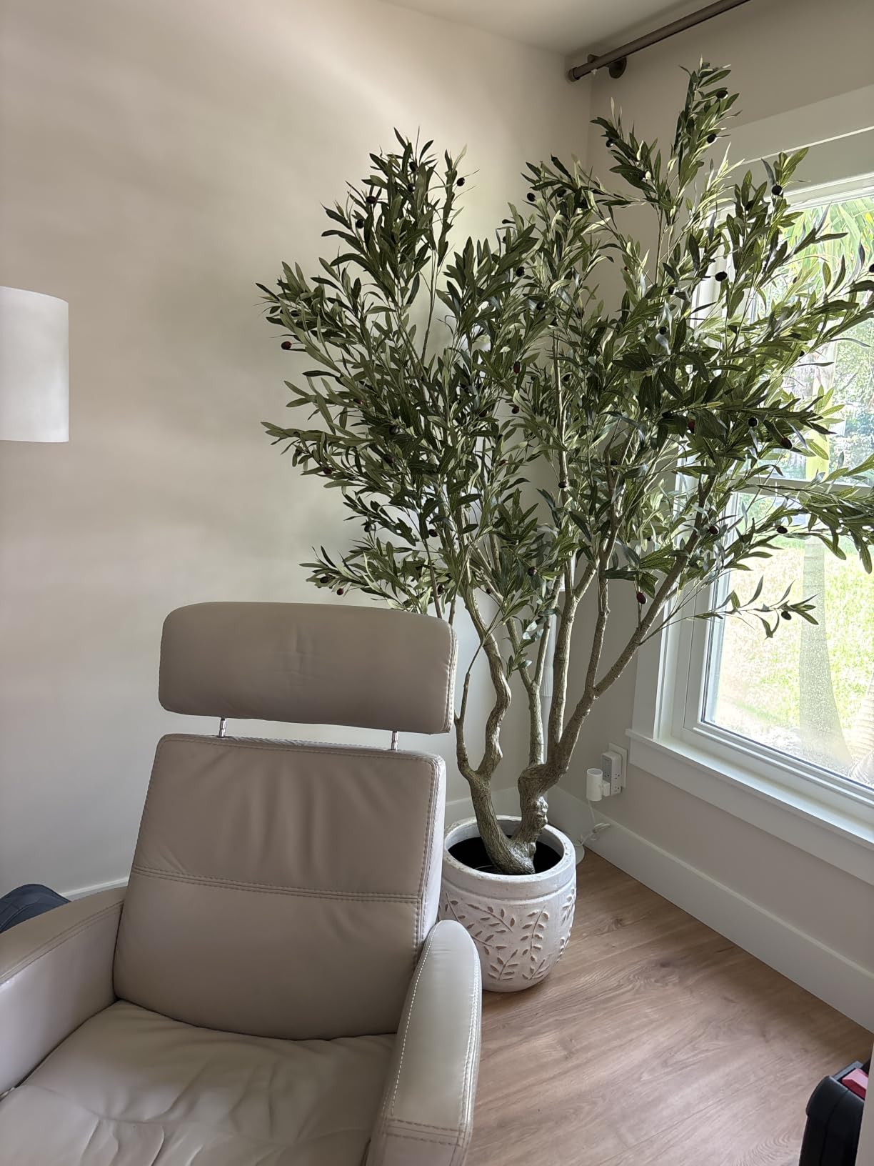 Verinatural Olive Tree Artificial Indoor 7ft - Large Fake Plants - Realistic Faux Olive Tree in Pot - Tall Artificial Plants for Home, Patio, Living Room, Office Decor,VN138 customer photo 1