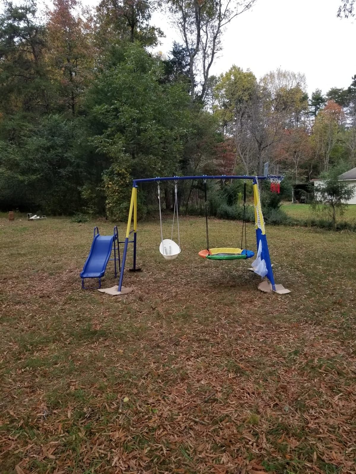 5-in-1 Kids Swing Sets for Backyard with Slide customer photo 2