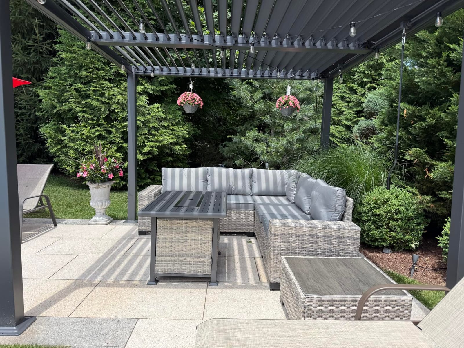 Outdoor Patio Furniture Set PE Wicker Rattan Outdoor Sectional Sofa | Patio Conversation Set with Chunky Arms Thickened Cushions & Glass Coffee Table for Garden, Backyard, Poolside, Beige customer photo 1
