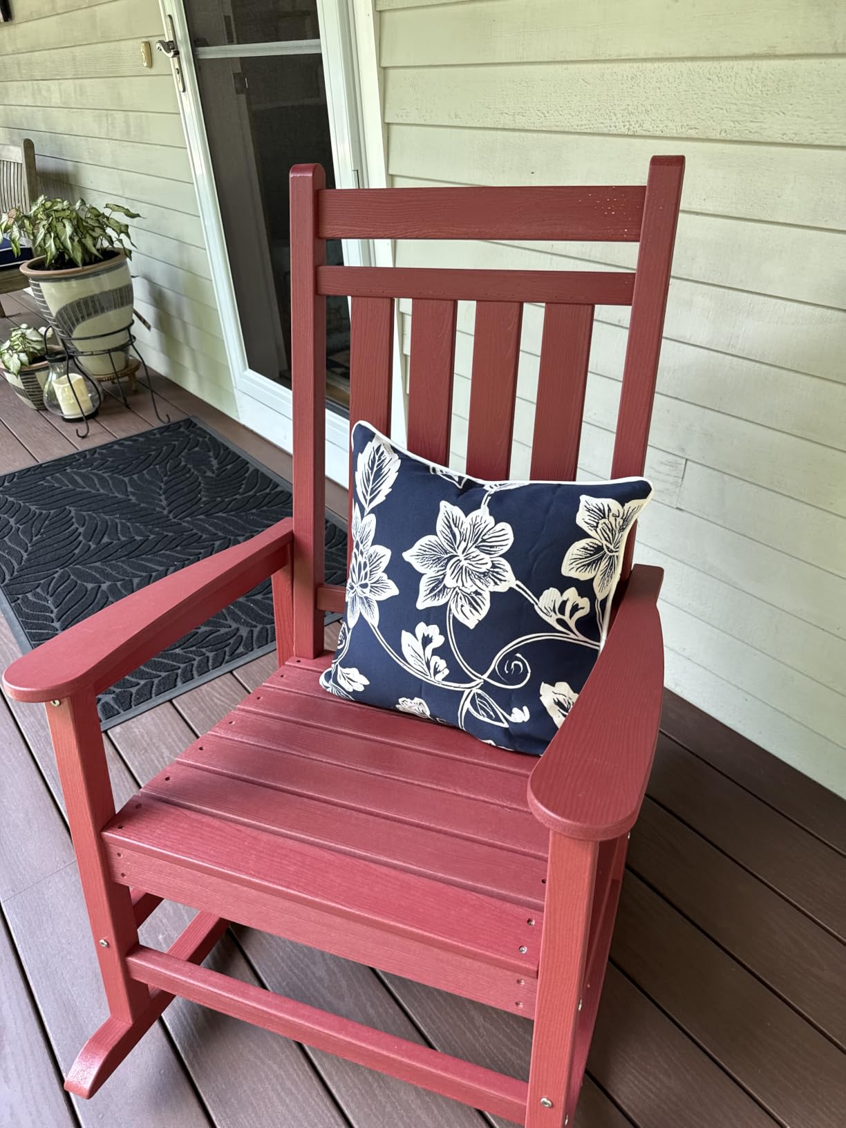 SERWALL Outdoor Rocking Chair Set of 2, HDPE Rocker for Adults, Brown customer photo 2