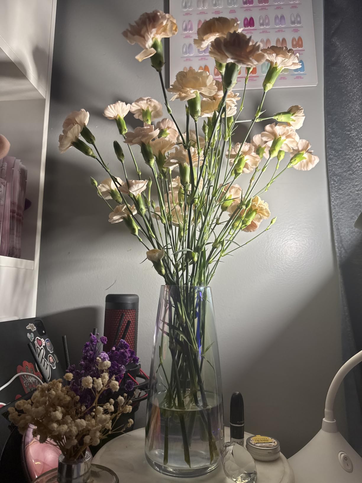 FANTESTICRYAN Modern Glass Vase, 8.7''H Decor Flower Vases, Crystal Clear customer photo 2