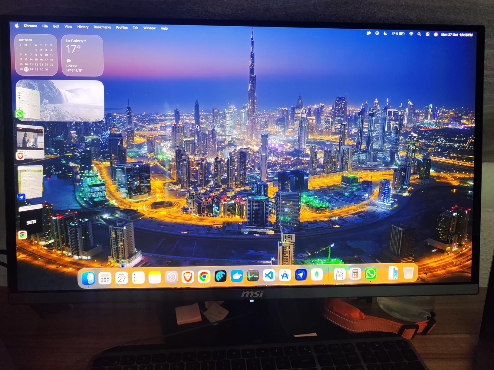 msi MPG 272URX QD-OLED 27 Inch 4K UHD Gaming Monitor - 3840 x 2160 QD-OLED Panel, EL Gen3, 240Hz / 0.03ms, 99% DCI-P3, DisplayHDR True Black 400, KVM, DP 2.1a, HDMI 2.1, USB Type-C 98W customer photo 2