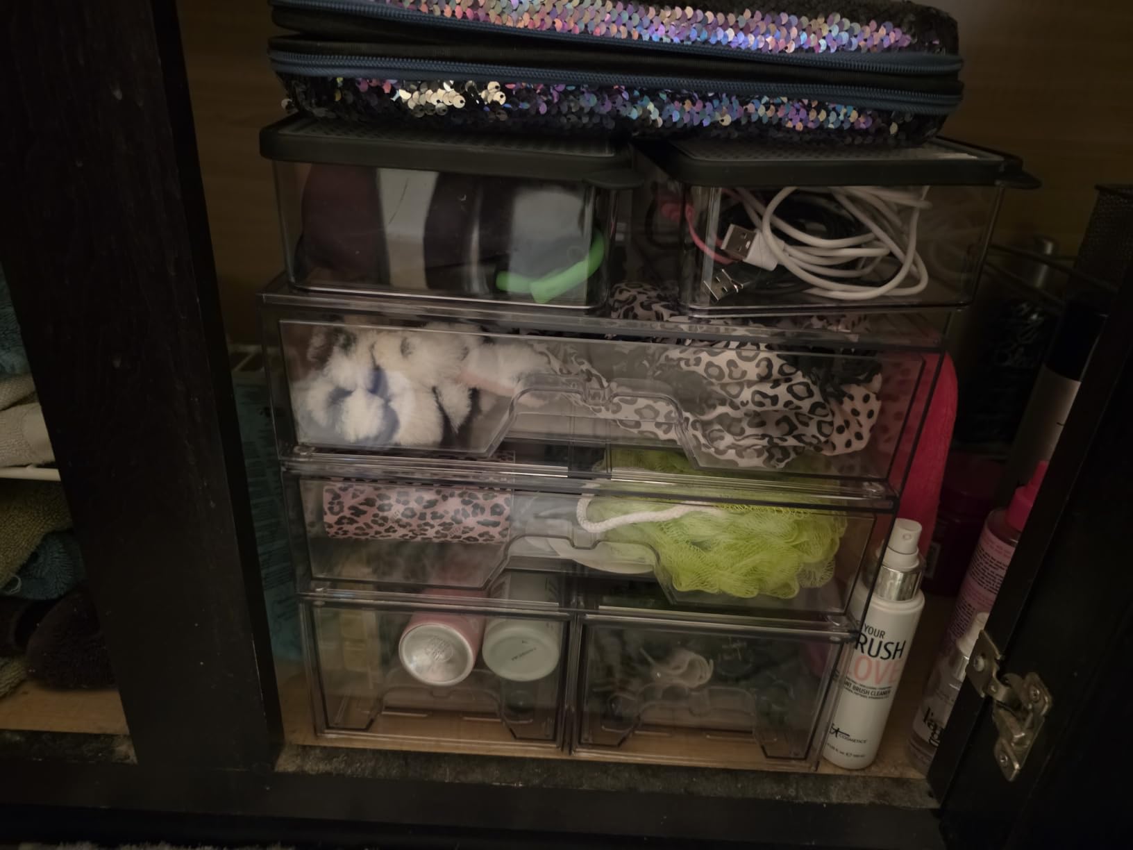 4 Pack Stackable Storage Drawers, Clear Acrylic Organizer, Makeup Organizer customer photo 1