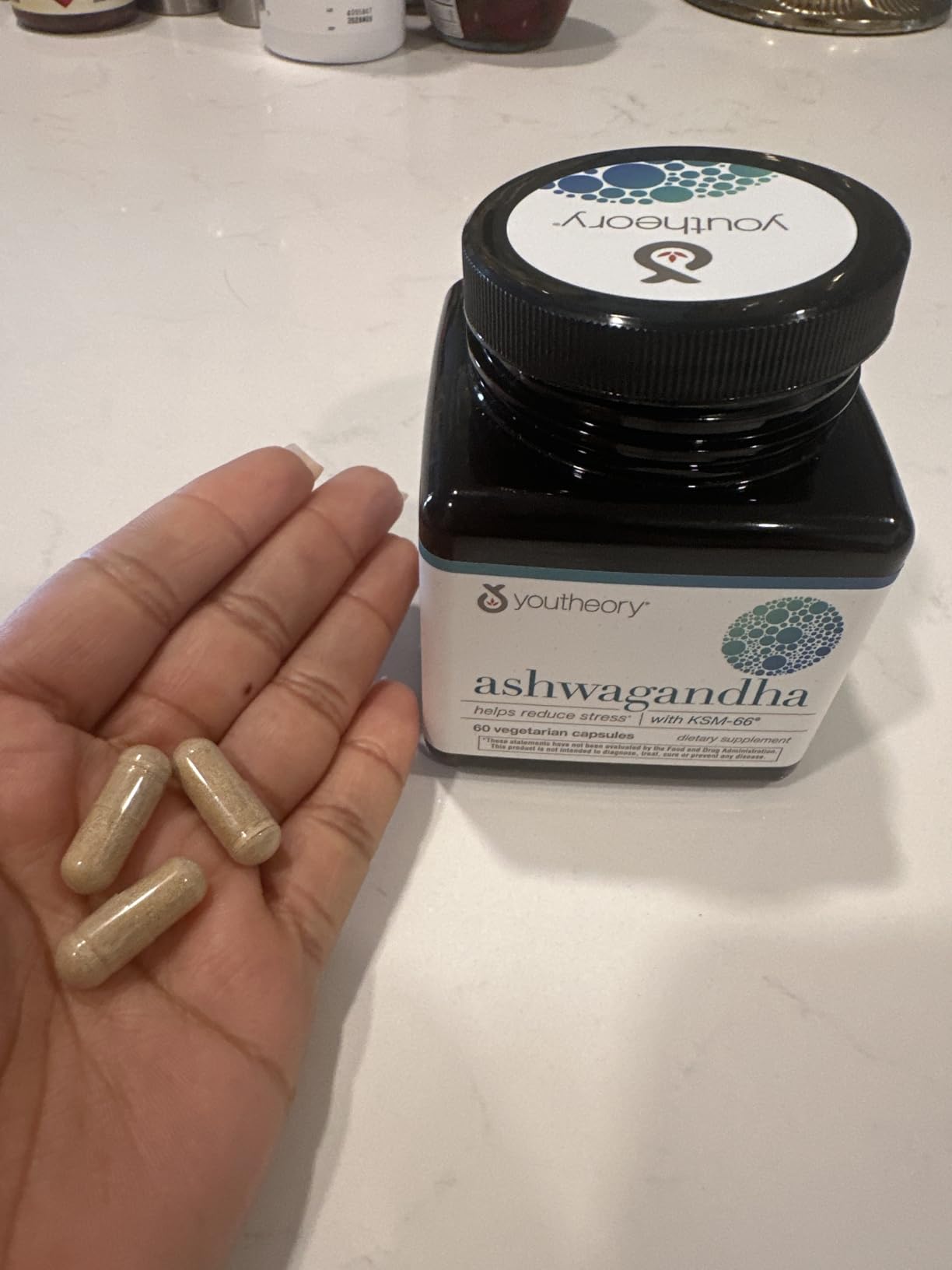 Youtheory Ashwagandha, 1,000 mg, 90 Vegetarian Capsules, 45-Day Supply customer photo 1
