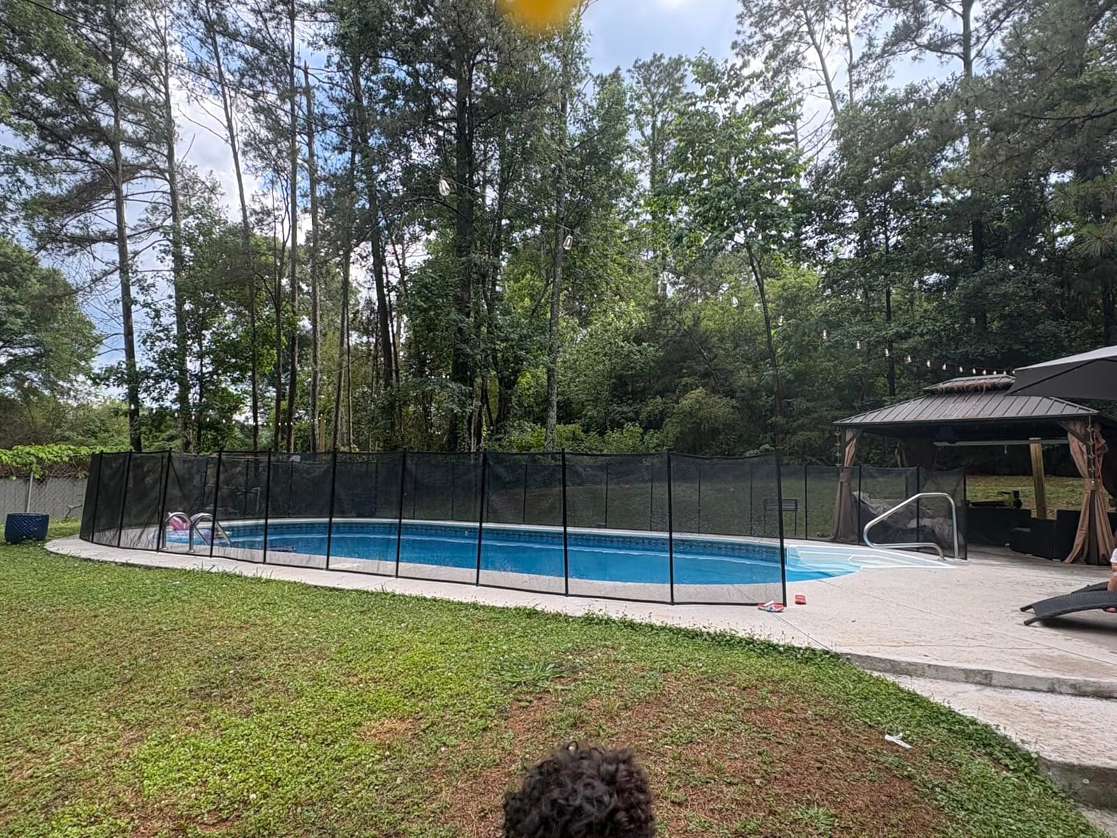 4×108FT Pool Fence, 350gsm Teslin Mesh Pool Safety Fence, Black customer photo 2