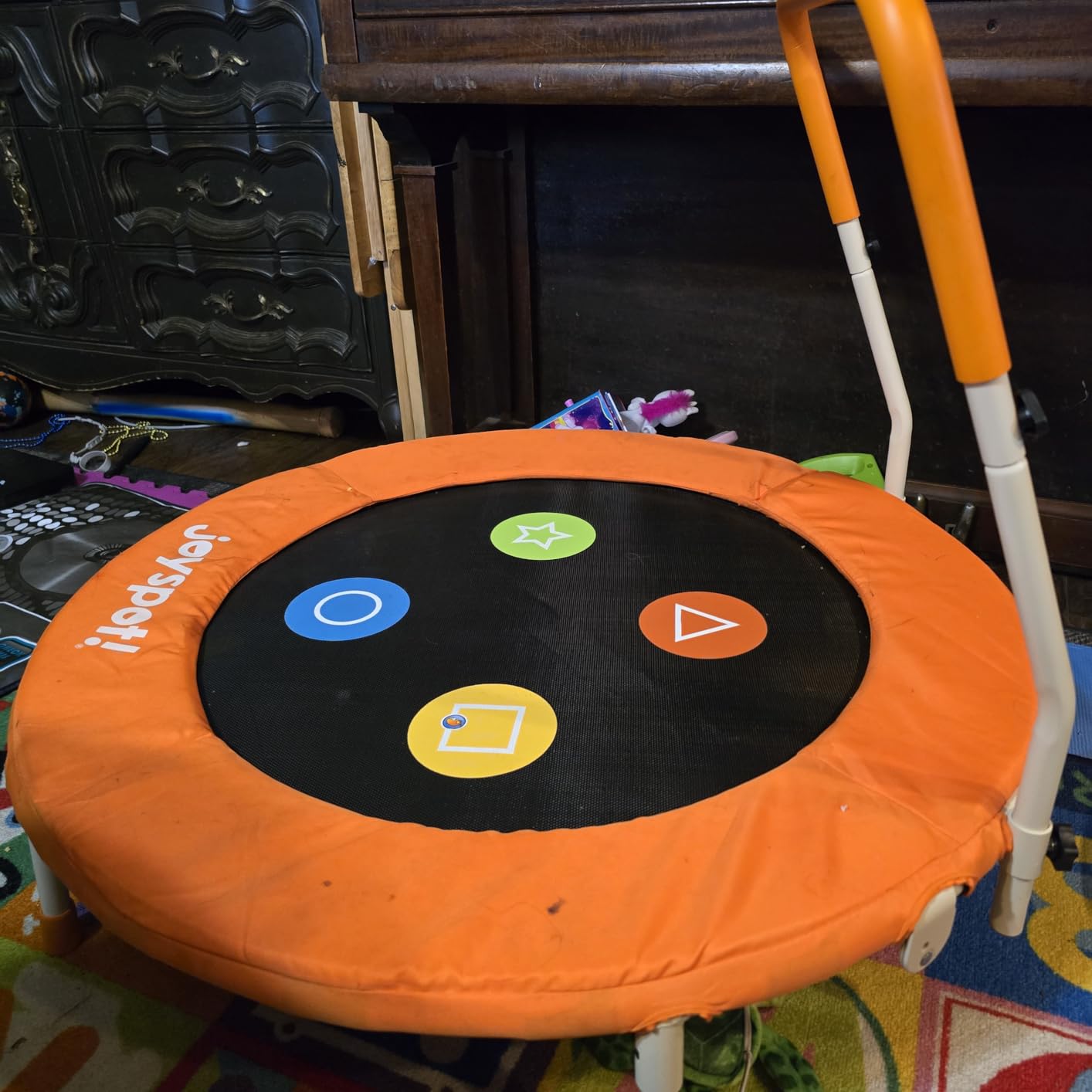 36-Inch Toddler Trampoline with Adjustable Bar, 3FT Foldable Mini Rebounder customer photo 1
