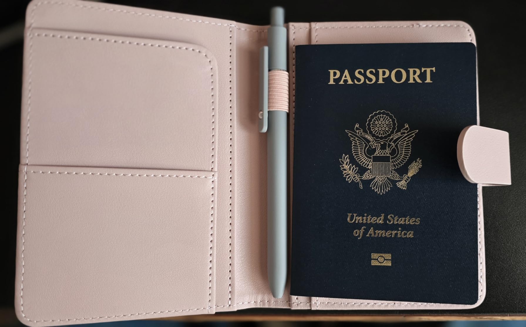 Passport Holder for Travel, RFID Blocking Wallet with Magnetic Closure customer photo 1