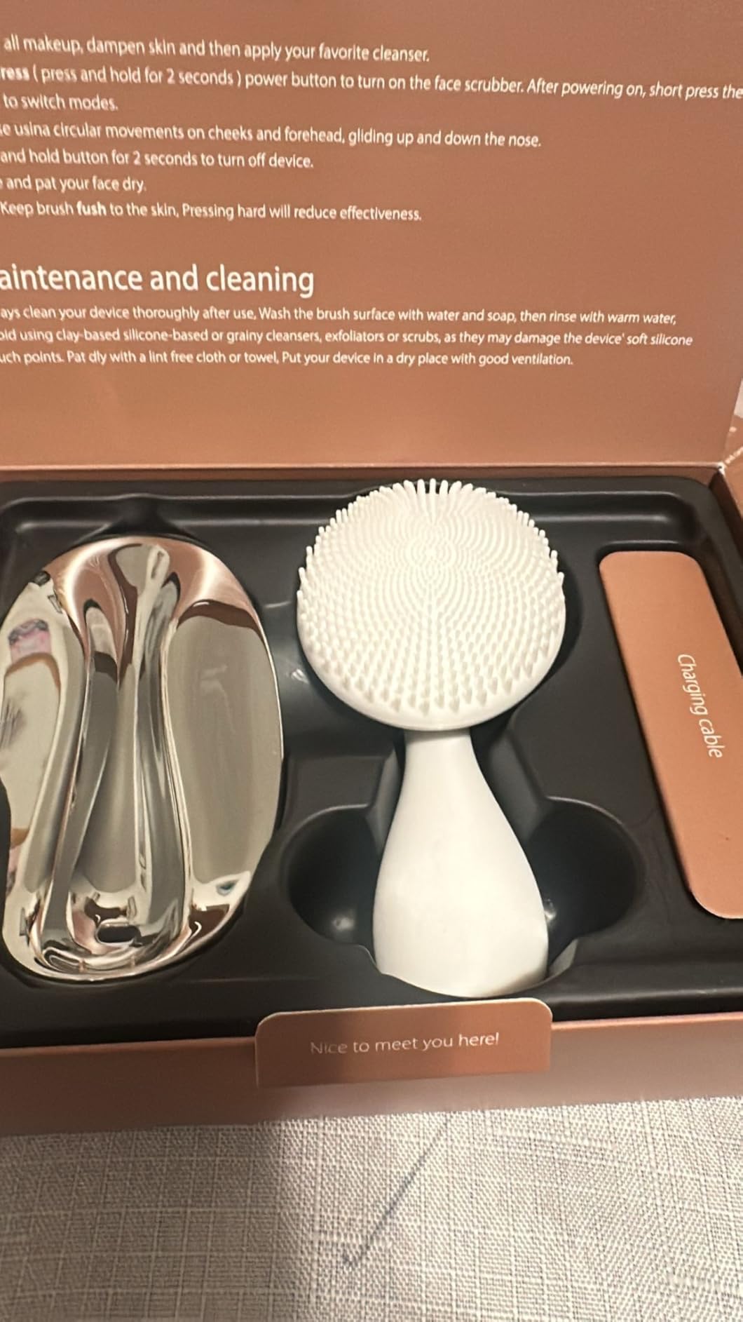 Ccigedy Face Scrubber, Electric Facial Cleansing Brush (Black) customer photo 2