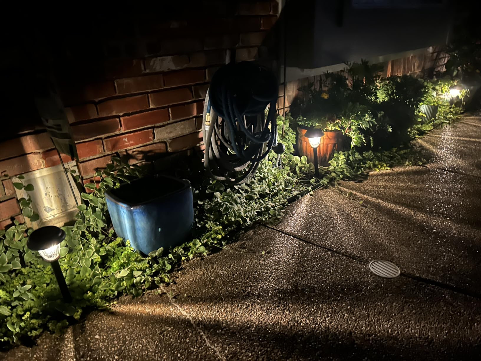 DERAYSION 8 Pack Solar Lights Outdoor, Stainless Steel Glass Solar Pathway Lights, Auto On/Off Long-Lasting Waterproof Garden Lights for Landscape, Path, Yard, Driveway, Walkway Decor (Warm White) customer photo 1