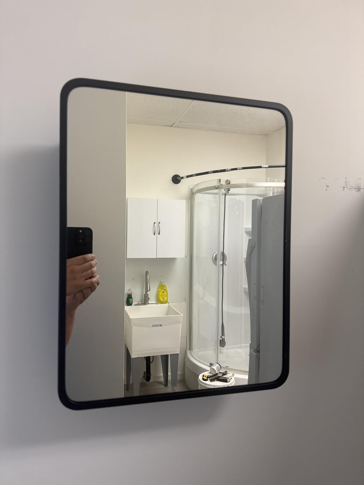 Bathroom Medicine Cabinet with Mirror 24 x 30 Inch, Black Medicine Cabinet Recessed or Surface Wall-Mounted, Mirrored Cabinets with Sturdy Metal Adjustable Shelves for Bathroom Vanity customer photo 2