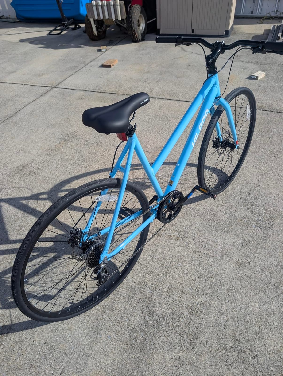 HILAND 700C Hybrid Bike, 7-Speed Urban Commuter Bicycle for Men & Women, Lightweight Aluminum Frame, Dual Disc Brakes, Low-Step Step-Through City Road Bike for Commuting & Fitness customer photo 1