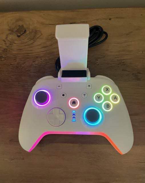 Bcofo Wireless Mobile Game Controller for iOS/iPhone/Android/Cell Phone/Switch/Laptop, Gaming Gamepad with Phone Clip for Gamers, Hall Effect Triggers, Wired PC Control, with RGB LED Lighting/Vibration/6-Axis Gyro/Turbo (White) customer photo 2